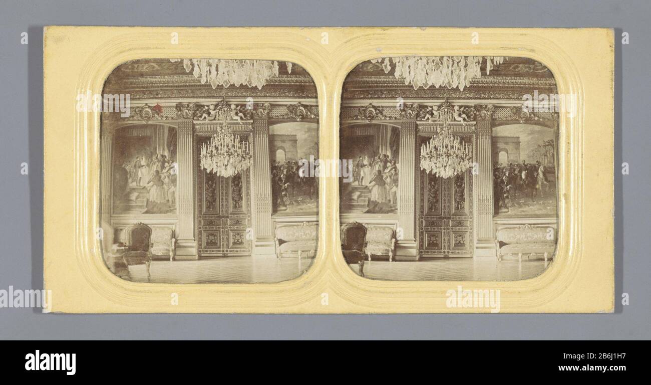 La sala imperiale per matrimoni al Palais du Luxembourg, Paris Salle du Mariage du l'Empereur, Lussemburgo (oggetto del titolo) la sala imperiale per matrimoni al Palais du Luxembourg, Paris All du Mariage du l'Empereur, Lussemburgo (oggetto del titolo) Tipo Di Proprietà: Foto stereo (tessuto) numero articolo: RP-F F09555 Iscrizioni / marchi: Iscrizione vero, manoscritto 'acquistato a Parigi il 27 agosto 1860.'winkeliersmerk, vero, bloccato '222, Rue de Rivoli / en face le Jardin des Tuileries./ Lecocq-Frene / Estampes Photograpes / Plans et Guides pour Voyageurs / Vues pr Stéréoscopi. 'Anufacture Vervaardige Foto Stock