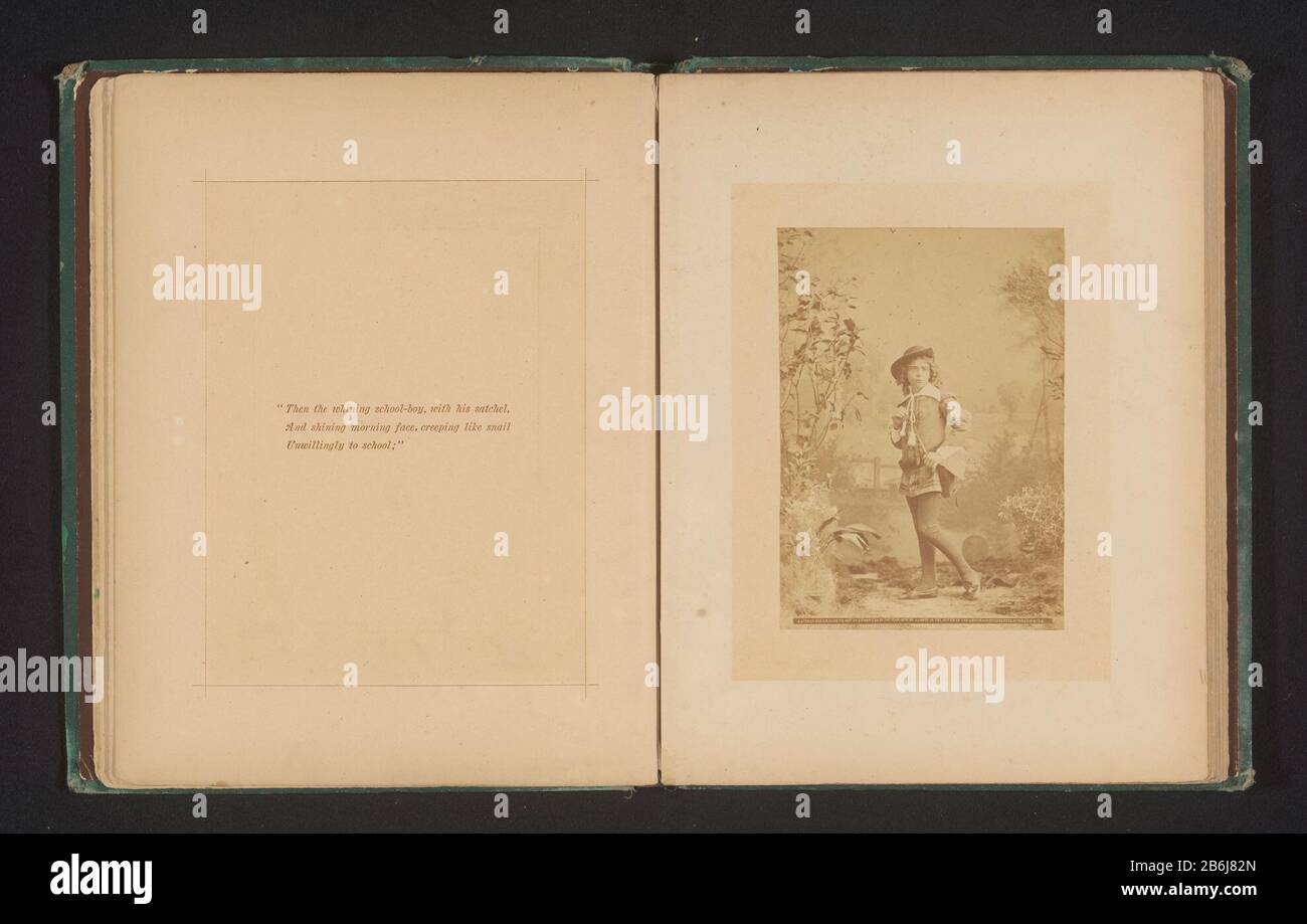 Il ragazzo di scuola Le sette età dell'uomo - Come Ti Piace da William Shakespeare il ragazzo di scuola Le sette età dell'uomo - Come Ti Piace da William Shakespeare Oggetto tipo: Foto pagina numero articolo: RP-F 2001-7-1422-3 Produttore : fotografo: J. Landy Data: CA. 1872 - o per 1877 Materiale: Carta Tecnica: Albume dimensioni di stampa: Foto: H 138 mm × W 98 mm Soggetto: Personaggi storici (bambino tra i primi e i giovani) teatro, spettacolo teatrale Foto Stock