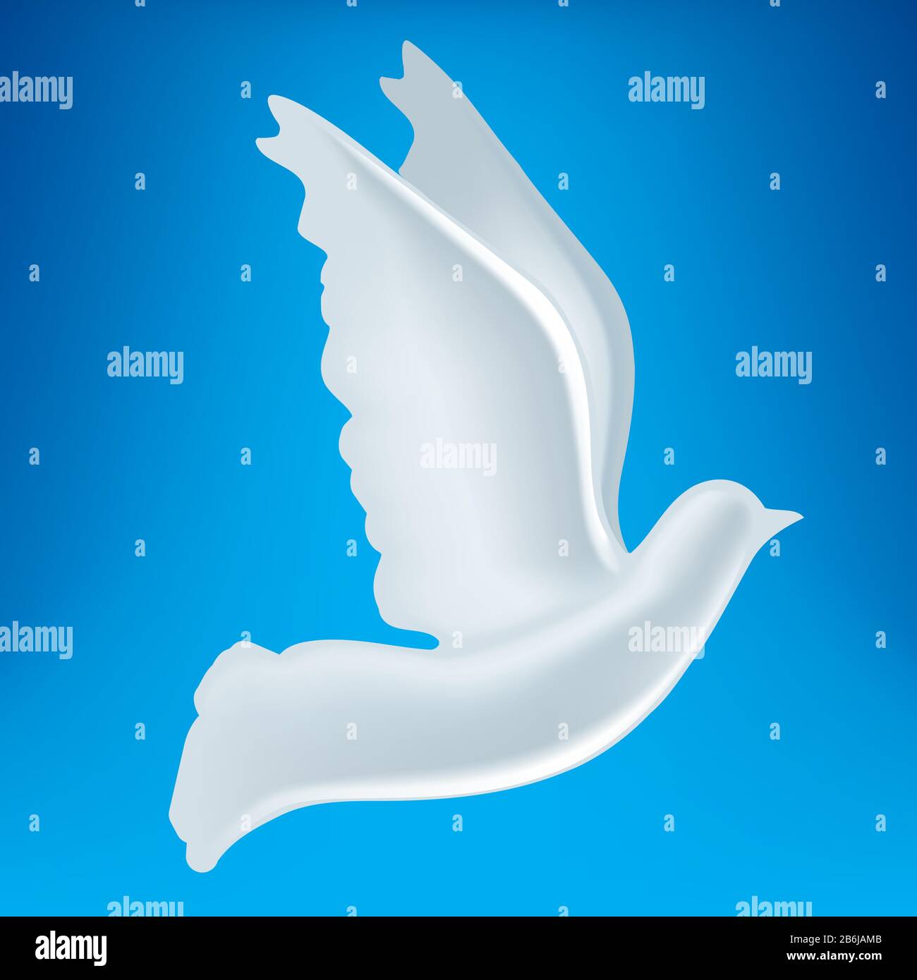 Vettore 3D illustrazione di bianco colomba della pace simbolo. Illustrazione Vettoriale