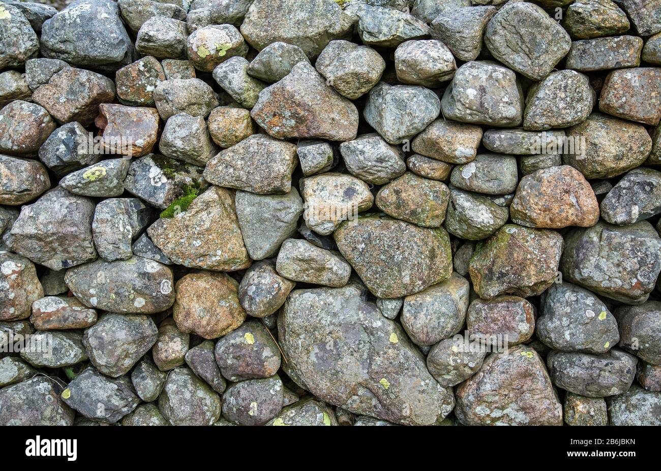 Muro Di Pietra A Secco, Cumbria. Foto Stock