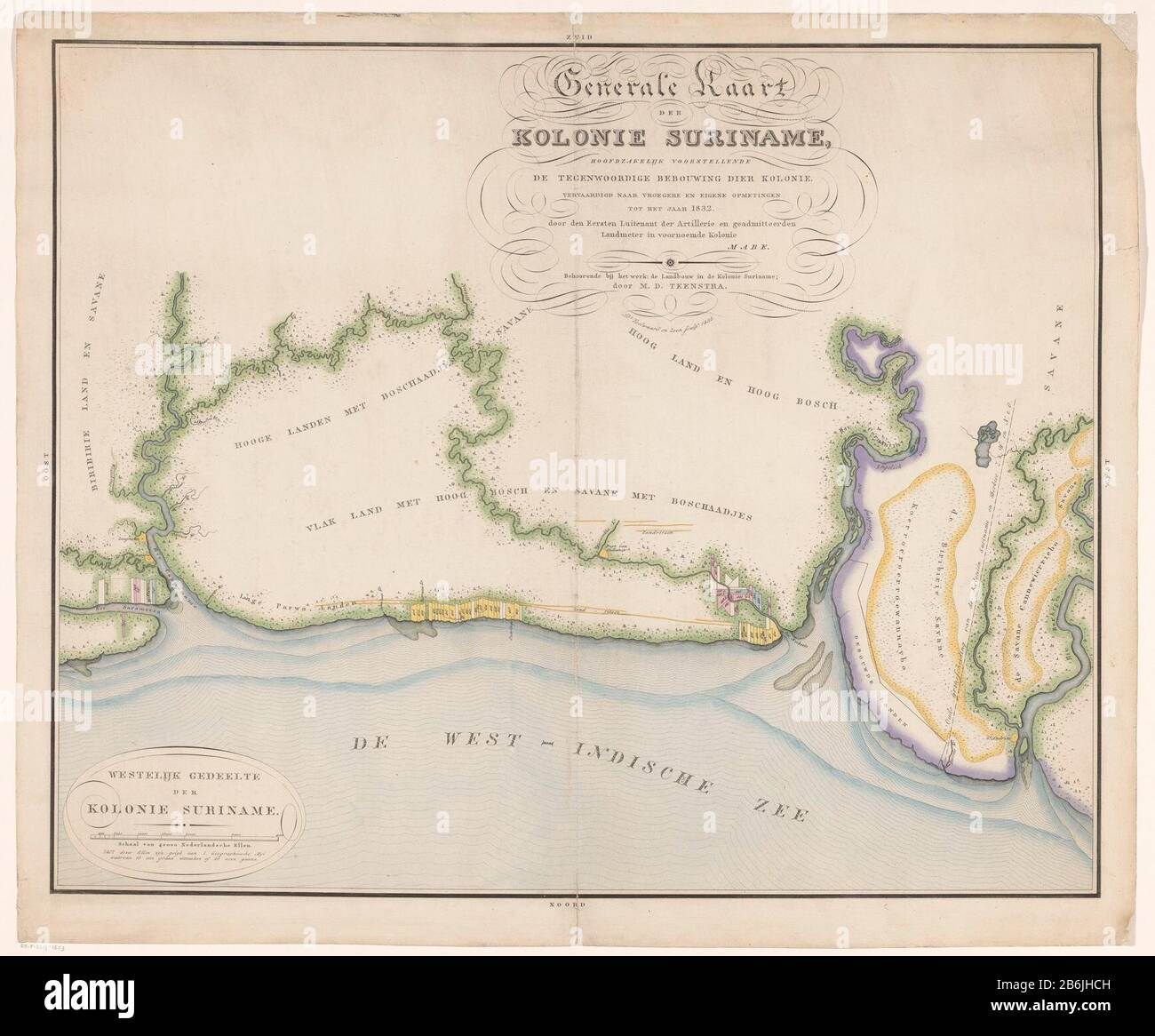 Parte di una mappa del Suriname carta generale della colonia Suriname, che rappresenta principalmente l'attuale colonia animale da costruzione (oggetto del titolo) Parte di una mappa del Suriname carta generale della colonia Suriname, che rappresenta principalmente l'attuale colonia animale da costruzione (oggetto del titolo) tipo Di Oggetto: Immagine numero articolo: RP-P-2017-1653 Produttore : Incisore Daniel Lots Dove: D ( i) (edificio elencato) stampatore Daniel Molto Degno (II) (edificio elencato) topografo G. Mabe (edificio elencato) editore H. Eekhoff HznPlats fabbricazione: Stampatore Amsterdam topografo: Suriname Editore: Groningen Data: 1835 Materiale Foto Stock