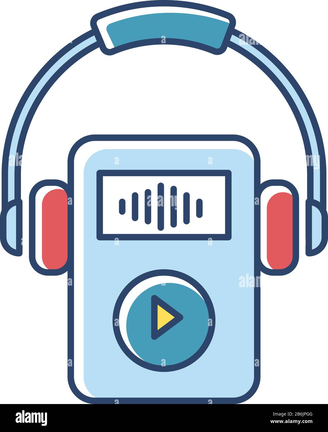 Lettore musicale digitale icona colore RGB. Lettore MP3 portatile con  cuffie. Gadget di archiviazione file audio. Piccolo dispositivo portatile  per la riproduzione di musica Immagine e Vettoriale - Alamy