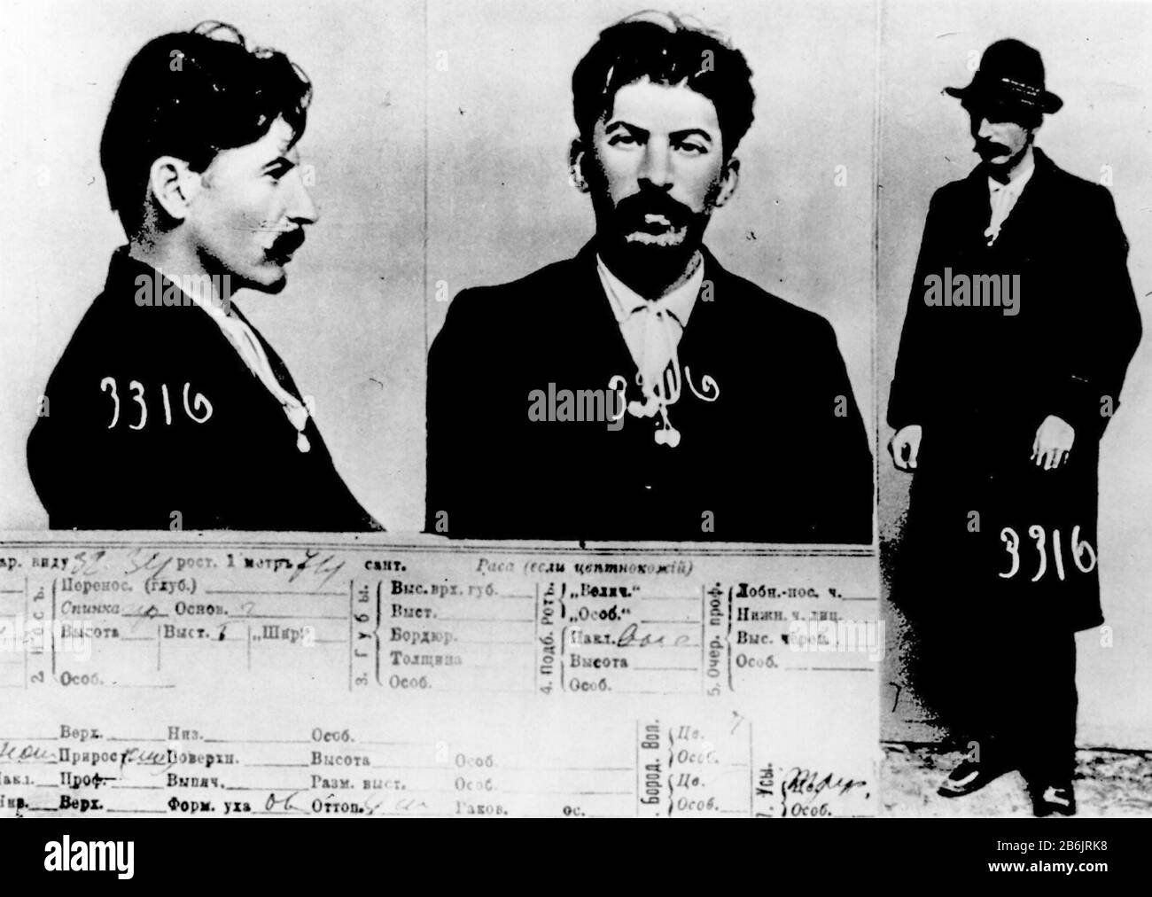 Joseph STALIN (1878-1953) politico rivoluzionario sovietico in un record del 1911 realizzato dalla polizia segreta Tsarista Foto Stock