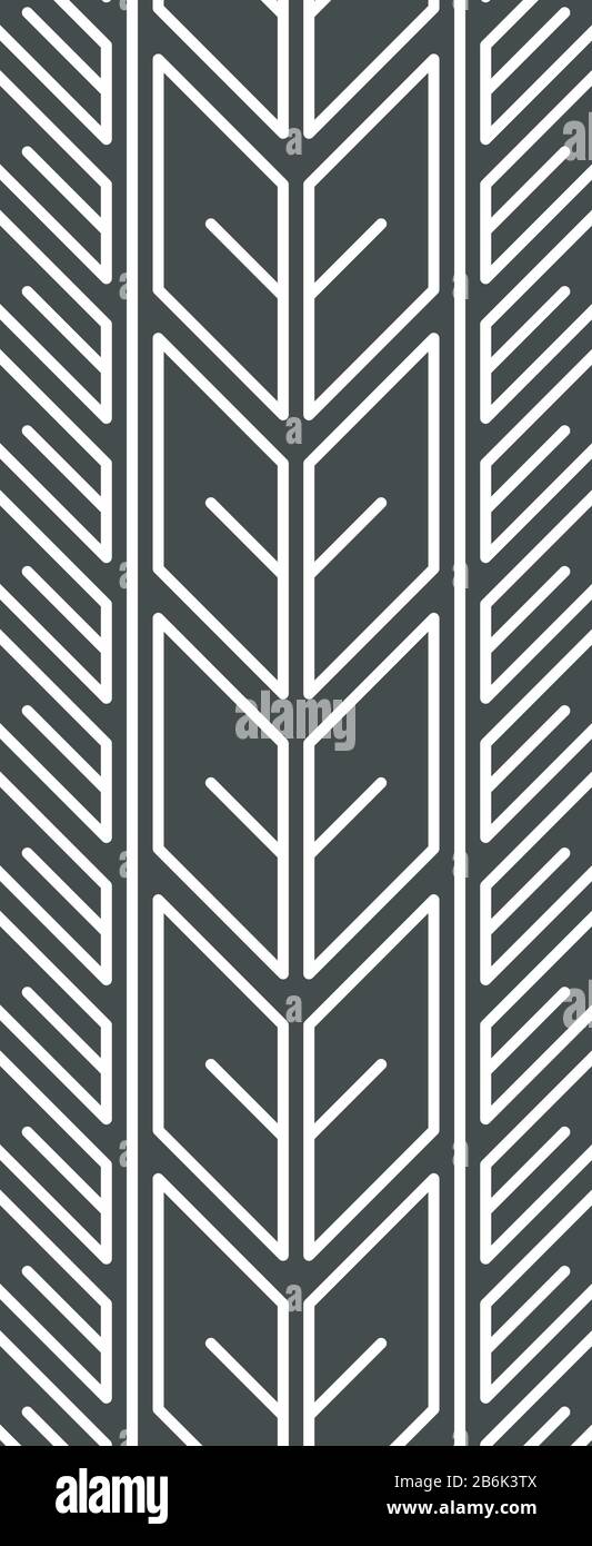 Traccia segna l'icona nera del glifo. Dettaglio auto, moto strada pneumatici tracce. Stampa direzionale della ruota estiva. Percorso pneumatici del veicolo. Silhouette Illustrazione Vettoriale