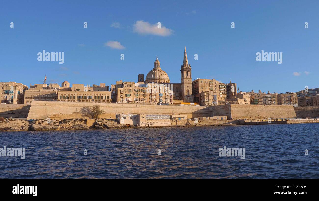 Baia di Rinella a Kalkara a Malta Foto Stock