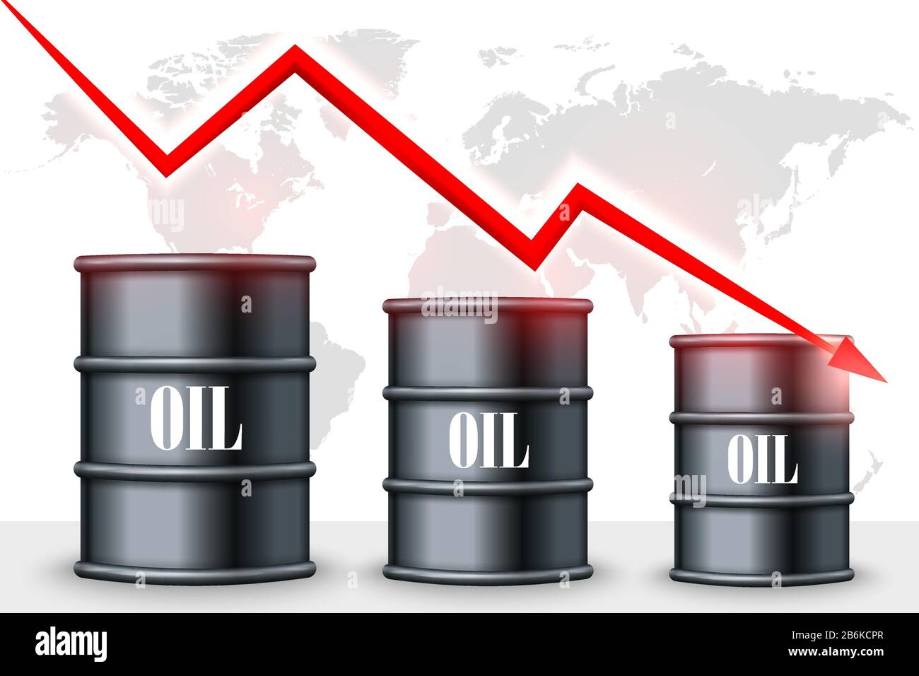 Calo del prezzo del petrolio. Illustrazione del vettore Illustrazione Vettoriale