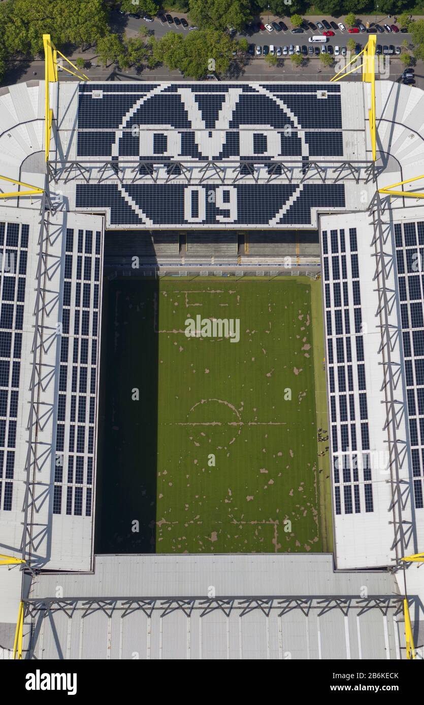, stadio Westfalenstadion di Dortmund BVB, 17.06.2012, vista aerea, Germania, Renania Settentrionale-Vestfalia, Ruhr Area, Dortmund Foto Stock
