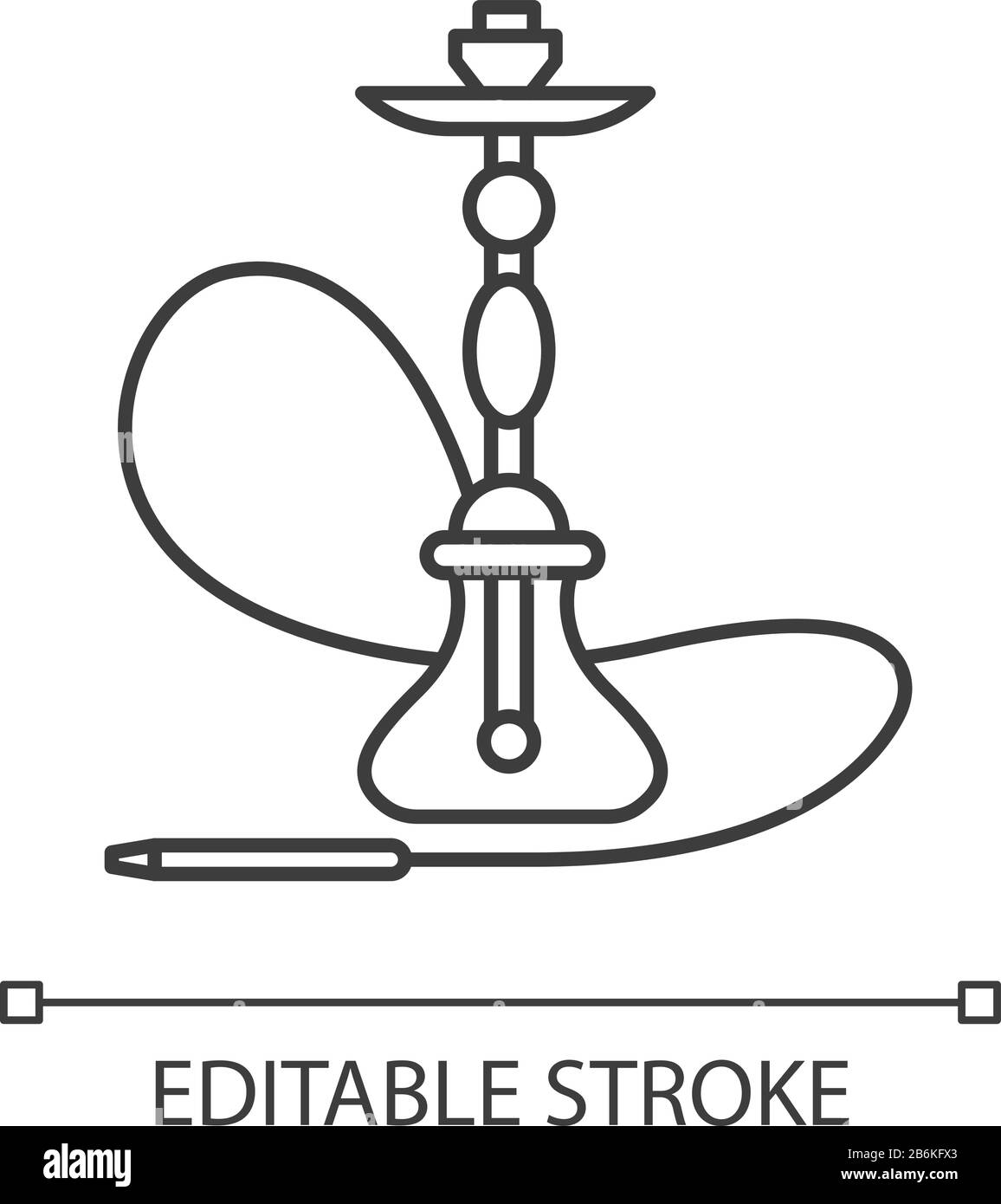 Icona lineare perfetta per i pixel di hookah. Casa sheesha. Corpo con cappuccio assemblato. Lounge Nargile. Illustrazione personalizzabile a linee sottili. Simbolo del contorno. Vettore Illustrazione Vettoriale