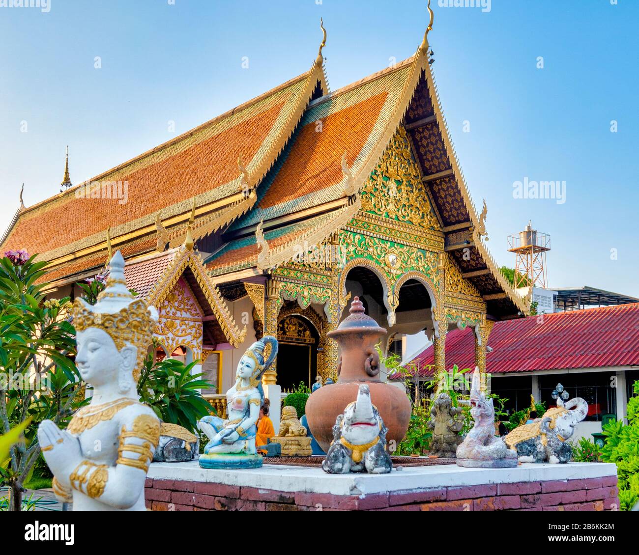 Wihan Di Wat Chiang Man, Chiang Mai, Tailandia Foto Stock