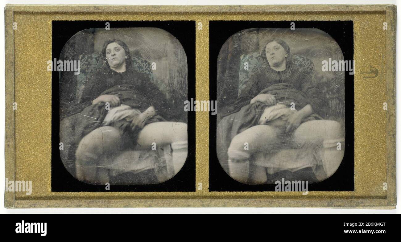 Donna masturbante donna masturbatrice tipo oggetto: Immagine stereo numero Oggetto: RP-F-F17808 fabbricante : fotografo: Anonymous location produzione: Francia Data: 1855 - 1860 caratteristiche Fisiche: DaguerretypieTechniek: Daguerretypie dimensioni: Piatto: H 85 mm × W 165 mm Foto Stock