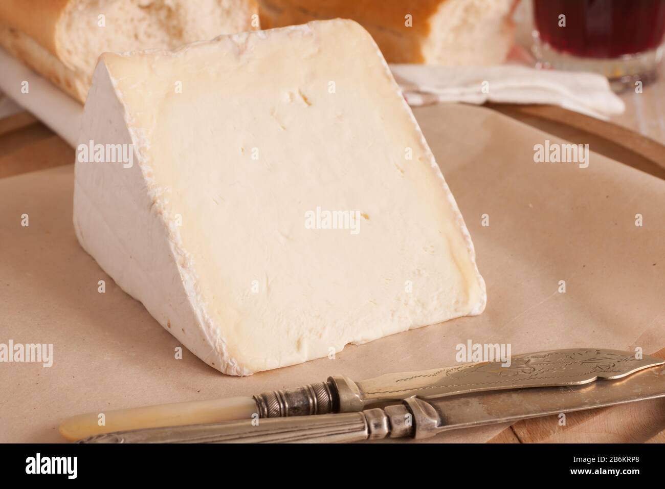 Vignotte un formaggio francese cremoso pieno di grassi prodotto nella regione Champagne-Ardenne della Normandia Foto Stock