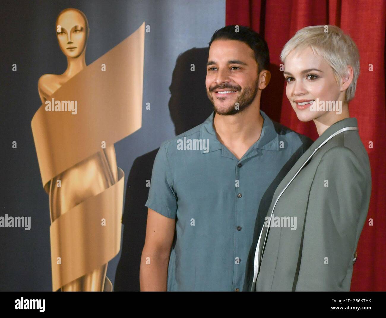 Berlino, Germania. 11th Mar, 2020. Premio cinematografico Ambasciatori Kostja Ullmann ed Emilia Schüle annunciano le candidature per il Premio cinematografico tedesco. La German Film Academy ha annunciato in un live streaming che è nominato per una Lola. Credito: Jens Kalaene/Dpa-Zentralbild/Dpa/Alamy Live News Foto Stock