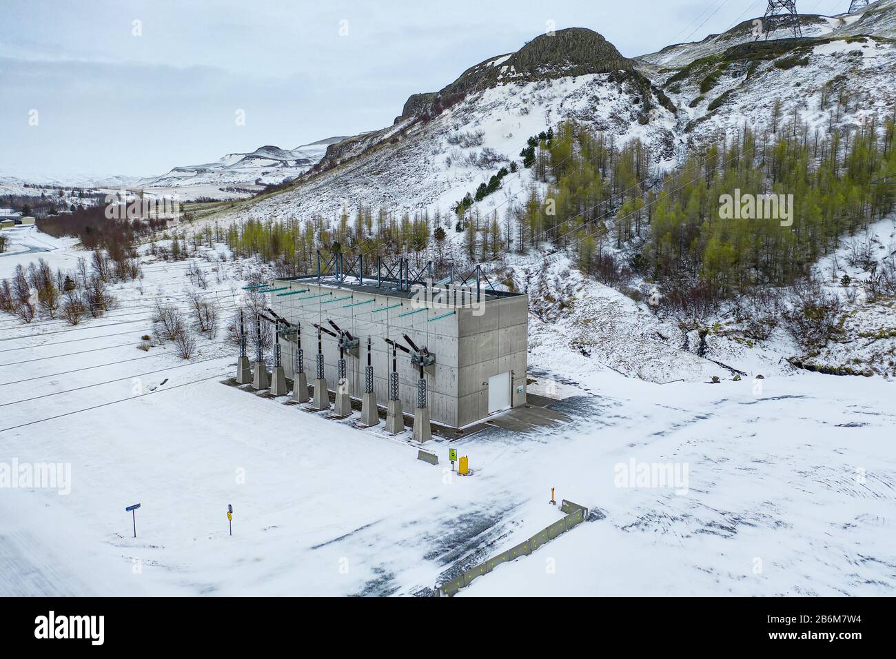 Centrale Idroelettrica Di Burfellsvirkjun, Thjorsardalur, Islanda Foto Stock