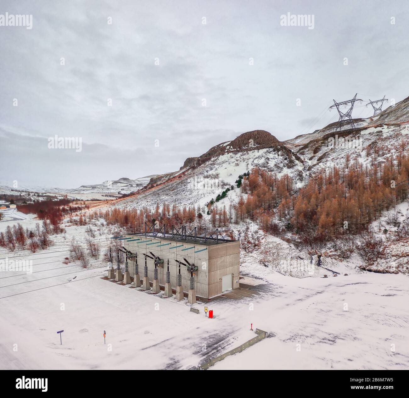 Centrale Idroelettrica Di Burfellsvirkjun, Thjorsardalur, Islanda Foto Stock