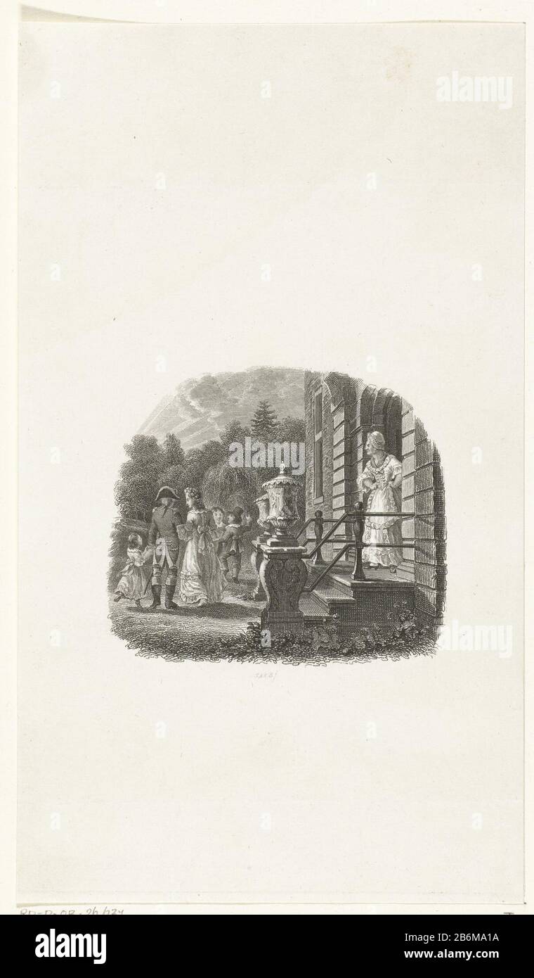 Familie verlaat huis en wordt nagekekken porta dienstmeid Titelpagina voor JC Appenzeller, la Romantische verhalen van ware gebeurtenissen, Haarlem 1835 la famiglia lascia a casa ed è servita da una pagina del titolo della cameriera: J.C. Appenzeller, i racconti romantici di Selma sugli eventi veri, Haarlem 1835 Tipo Oggetto : immagine numero articolo: RP-P-OB-26.637Catalogusreferentie: Collezione Rijksmuseum 1 (2) Nota: Non menzionato in letteratura, due stati in collezione iscrizioni RMA / marchi: Collector's mark, vero centro sotto, stampato: Lugt 2228 Produttore : Il printmaker John Alexander Rudolf Best (proprietà elencata) a. Foto Stock