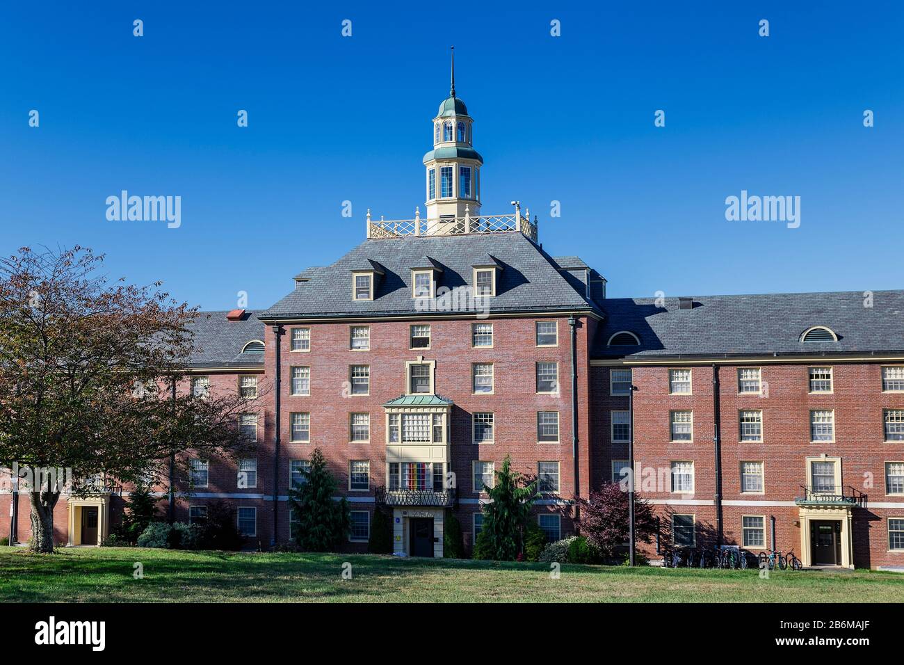 Dormitorio studentesco nel campus dell'Università del Massachusetts Amherst. Foto Stock