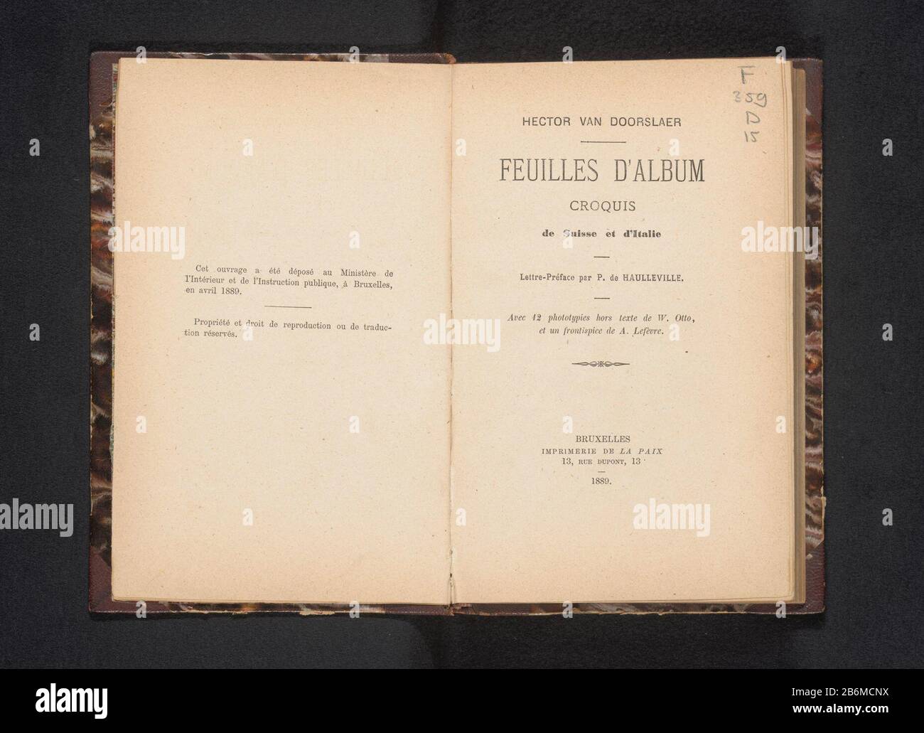 Feuilles d'album croquis de Suisse et d'Italie (titel op Object) Feuilles d'album croquis de Suisse et d'Italie (title Object) Tipo Oggetto: Libro numero articolo: RP-F 2001-7-1260 Iscrizioni / marchi: Data, verso copertina manoscritta 'Apr 2000 'annotation, recto first front cover, hand-written, '1400- Vervaing Paper: 1889 asciugamani: Dimensioni marmo a spirale / a stampa / copia: H 216 mm × W 146 mm × d 30 mm Foto Stock