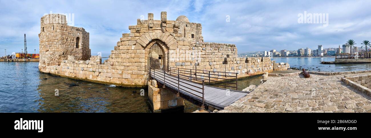 Sidon Sea Castle, Crusaders Sea Castle, Sidon, Libano Foto Stock