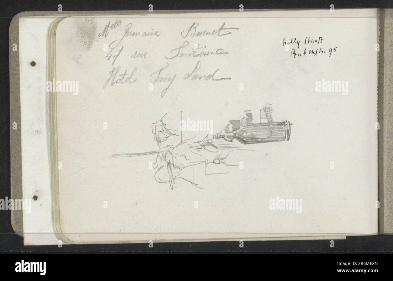 Figuren op een terras of in een etablissement sui tavoli sono bottiglie. Foglio 33 verso da Sketchbook LX 33 bladen. Produttore : artista: Isaac Israele Luogo di produzione: Den Haag (possibile) Datato: 1875 - 1934 caratteristiche Fisiche: Matita materiale: Carta Oggetto matita: Pavimentazione, terrazza di fronte alla locanda o restaurantinn, caffè-casa, casa pubblica, ecc. contenitore di vetro: Bottiglia, vaso, vaso Foto Stock