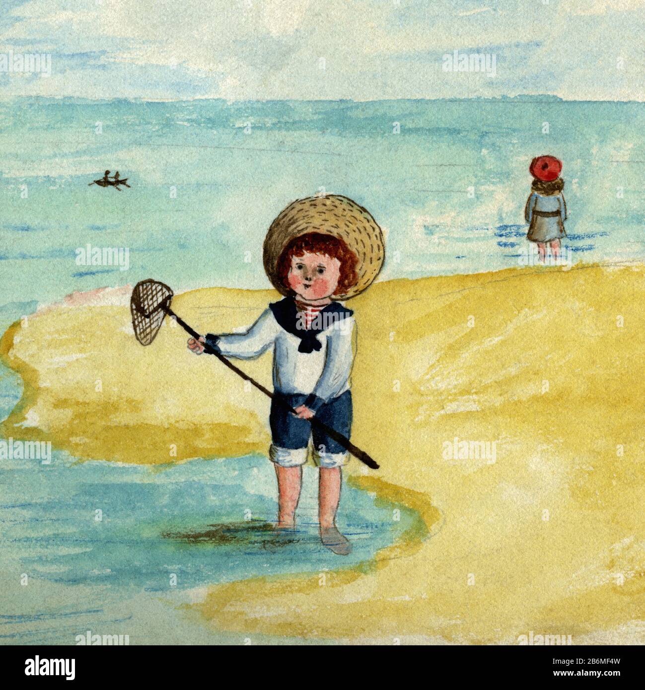 Bambino Acquerello Sulla Spiaggia Immagini E Fotos Stock Alamy