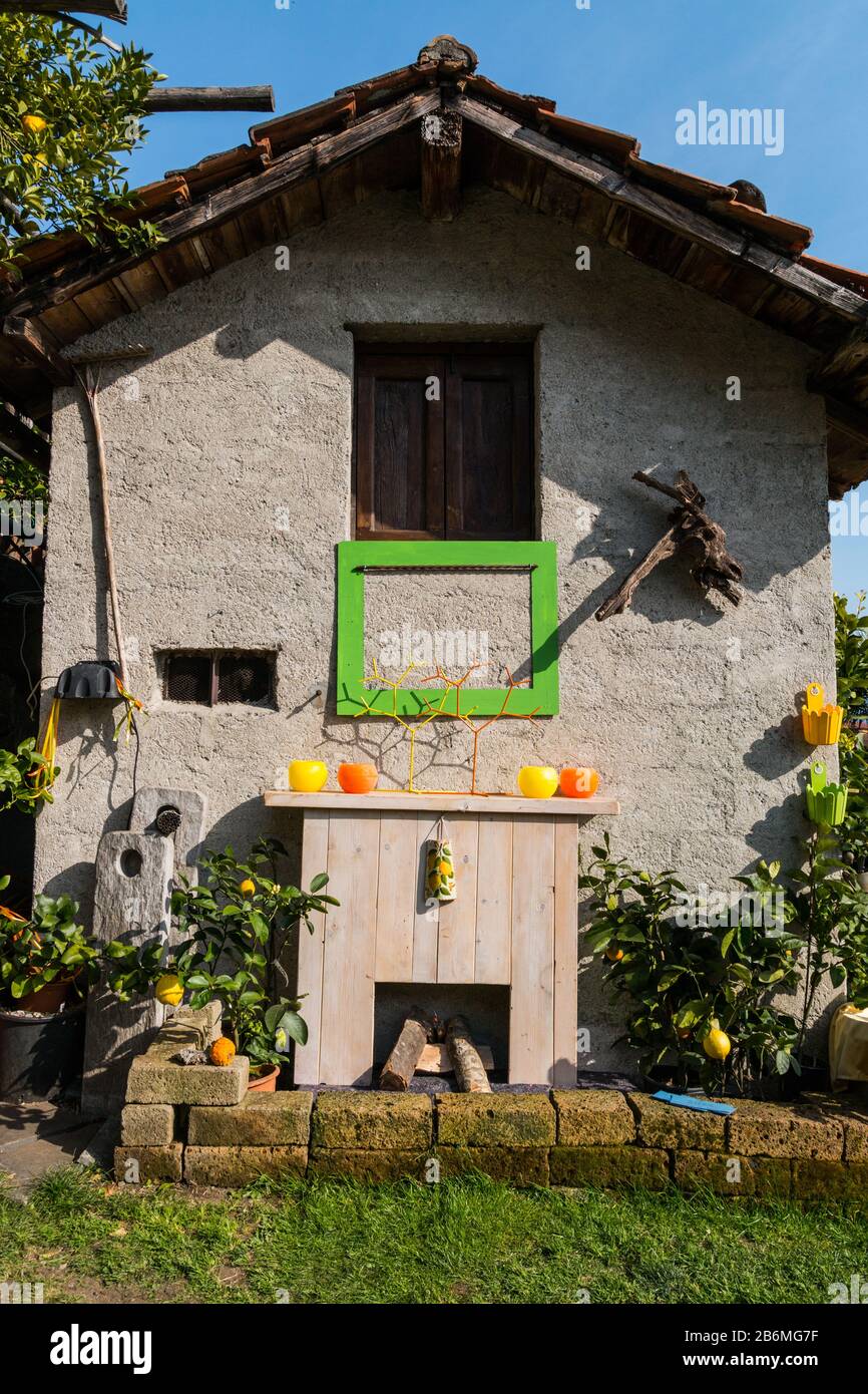 Istantanee della festa degli agrumi a Cannero Riviera, Verbania, Lago maggiore, Piemonte, Italia Foto Stock