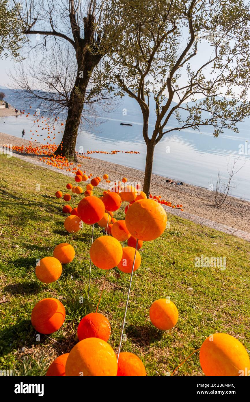 Istantanee della festa degli agrumi a Cannero Riviera, Verbania, Lago maggiore, Piemonte, Italia Foto Stock