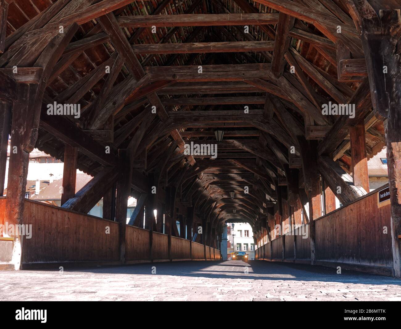 Il Ponte di Berna o il Pont de Berne a Friburgo, Svizzera. Foto Stock