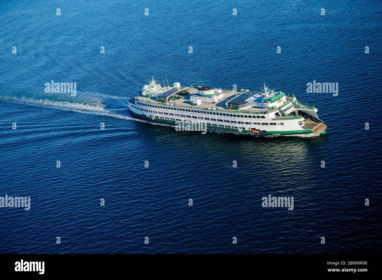 Veduta aerea del traghetto di Bainbridge Island in Lake Union, Seattle, Washington state, USA Foto Stock