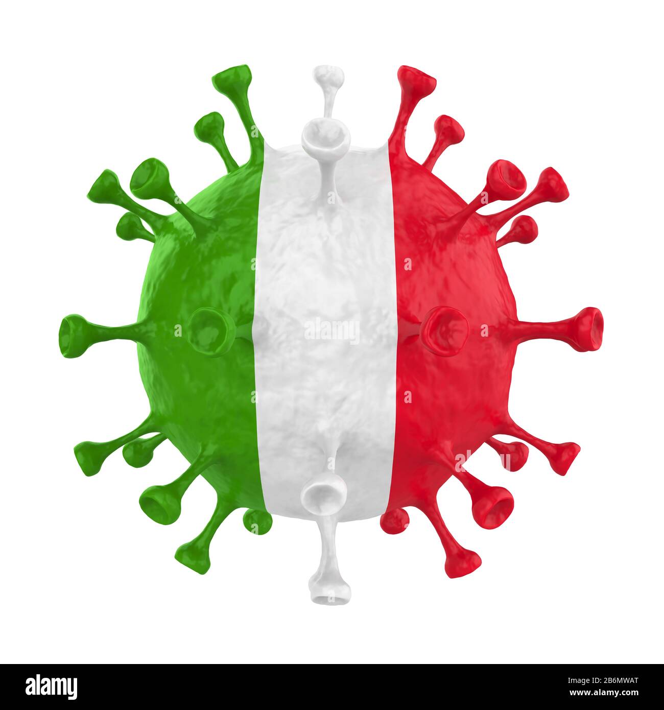 Virus Con bandiera d'Italia Isolato Foto Stock