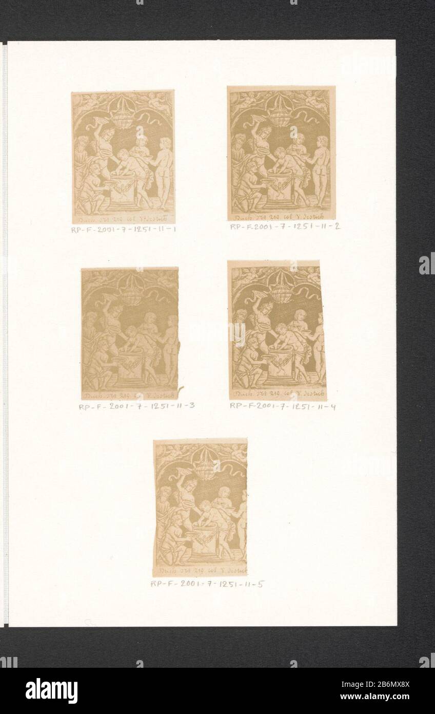 Fotoreproductie van een prent van een bacchanaal Photo reproduction of a picture of a bacchanaal Object Type : Photo reproduction page numero articolo: RP-F 2001-7-1251-11-3 Iscrizioni / marchi: Iscrizione, recto, stampato: 'unità centrale abitacolo. No 219. Col V. Sestich' Produttore : fotografo: Liboisnaar stampa da: Stampante anonima Louis-Gilbert Radoux datazione: Circa 1852 - o per 1857 Materiale: Carta Tecnica: Sale stampa dimensioni: Foto: H 51 mm × W 38 mmToelichtingFoto sciolto in libro pagina 27. Oggetto: Bacchanale: Bacco con il suo treno a vino (tiasos) Foto Stock