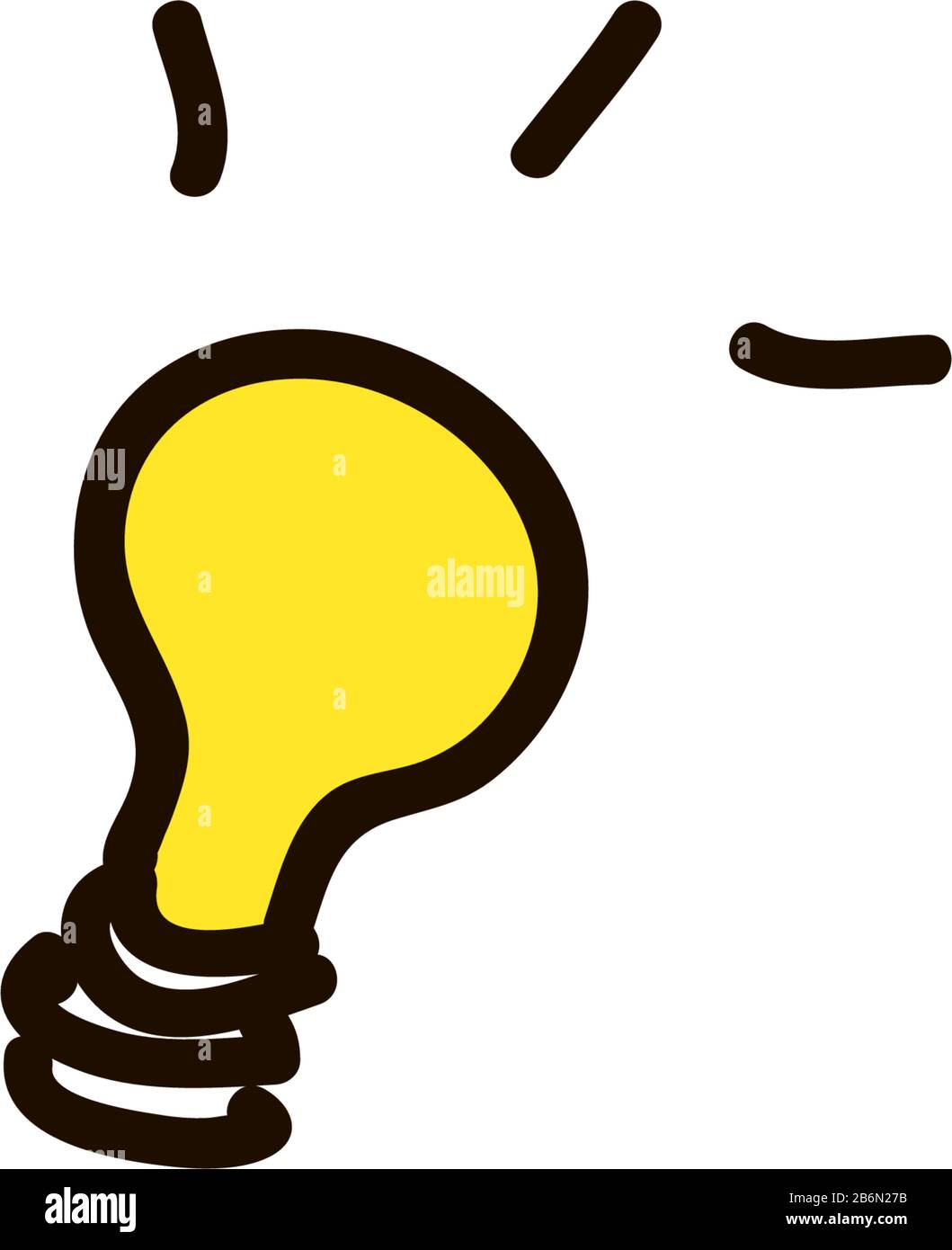 La lampadina della luce di Icona di linea vettore, isolati su sfondo bianco. Idea segno, soluzione, pensando concetto. Illuminazione luce elettrica. Illustrazione Vettoriale