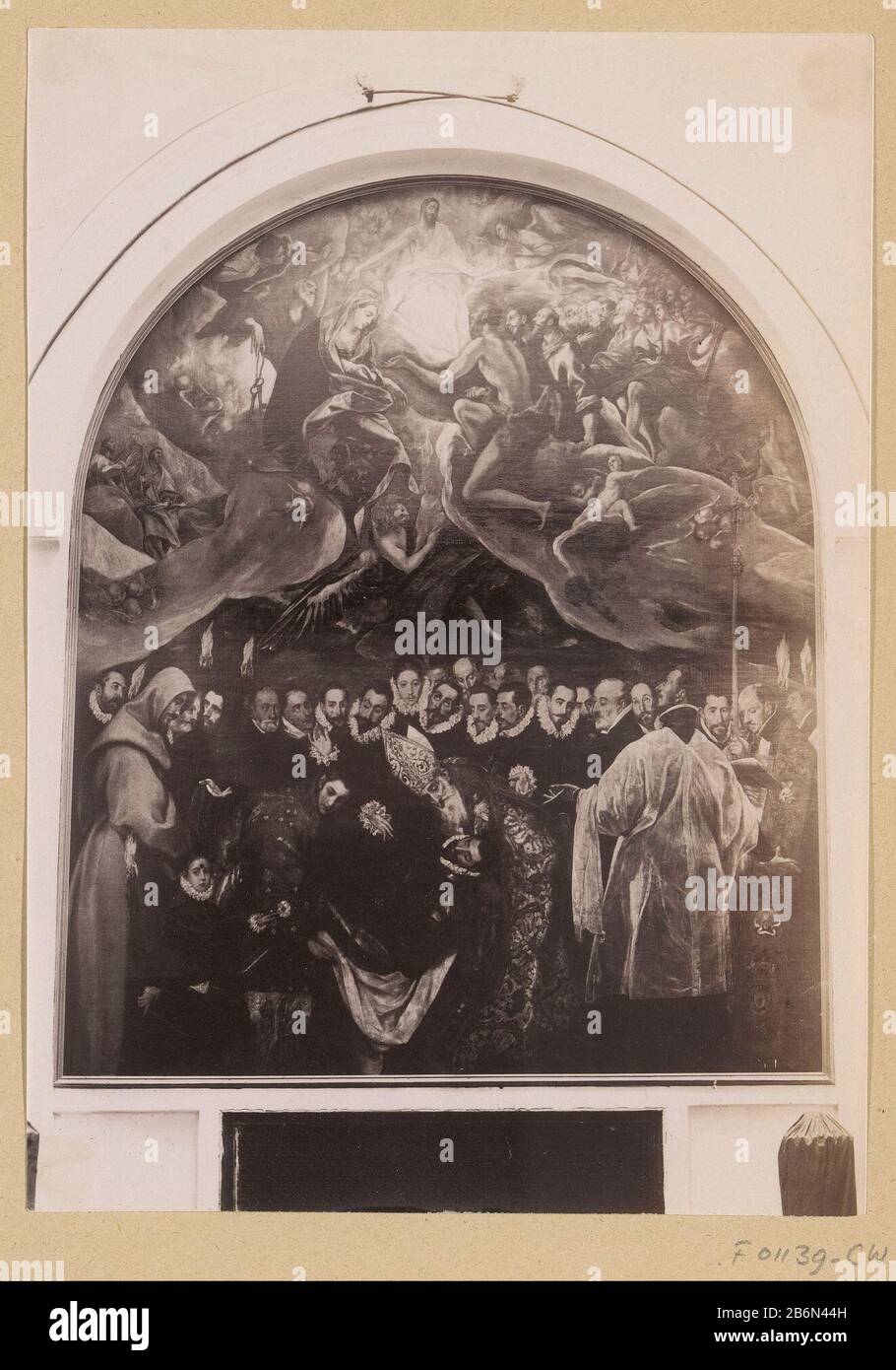 Fotoreproductie Van Schilderij El Greco, Begrafenis Conte Orgaz, Sto Tome, Toledo Riproduzione Fotografica Della Pittura El Greco, Sepoltura Conte Orgaz, Sto. Tome, Toledo Tipo Di Proprietà: Fotografie numero articolo: RP-F-F01139-CW Produttore: Fotografo: Anonimo Data: CA. 1850 - ca. 1880 caratteristiche Fisiche: Stampa albume: Soggetto albuminedruk: Cerimonia funeraria Foto Stock