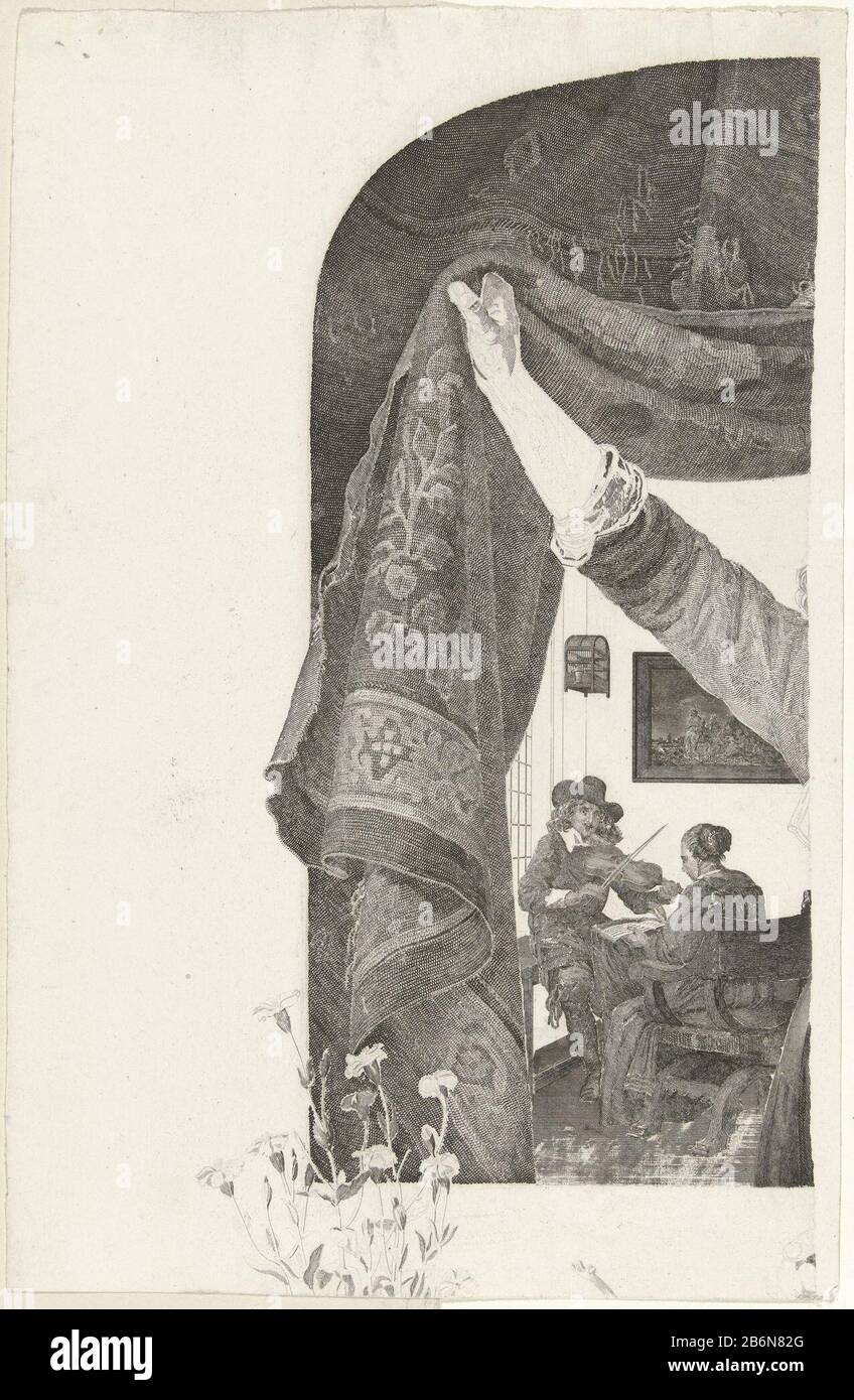 Frammento van Vrouw met mand met vruchten in de hand bij het raam Frammento: Donna con cesto di frutta in mano alla finestra tipo oggetto: Immagine numero articolo: RP-P-1912-468Catalogusreferentie: Wurzbach 2-11 (25) Nota 25 stati nella collezione delle Iscrizioni Rijksmuseum / marchi: Marchio del collettore, vero, stampato: Lugt 2228 fabbricante : stampatore: Henricus Wilhelmus Couwenberg a dipingere da Gerard DouPlaats fabbricante: Amsterdam Data: 1840 - 1842 caratteristiche Fisiche: Materiale di incisione: Tecnica di carta: Dimensioni di incisione: Foglio: H 235 mm × W 155 mmToelichtingStaat 1 a 15 da Henricu Foto Stock