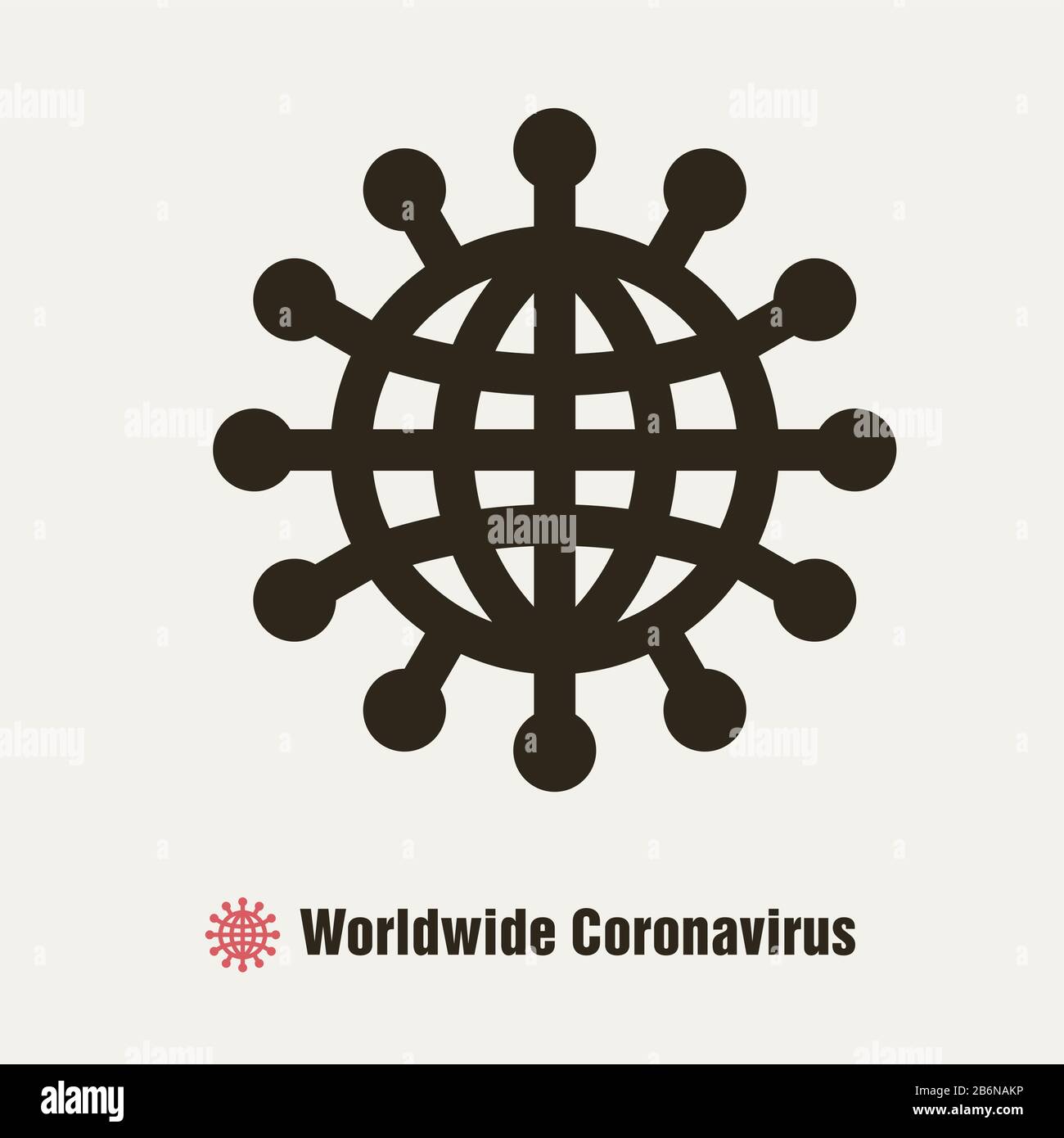 Icona vettoriale del coronavirus mondiale (Covid 19) Illustrazione Vettoriale