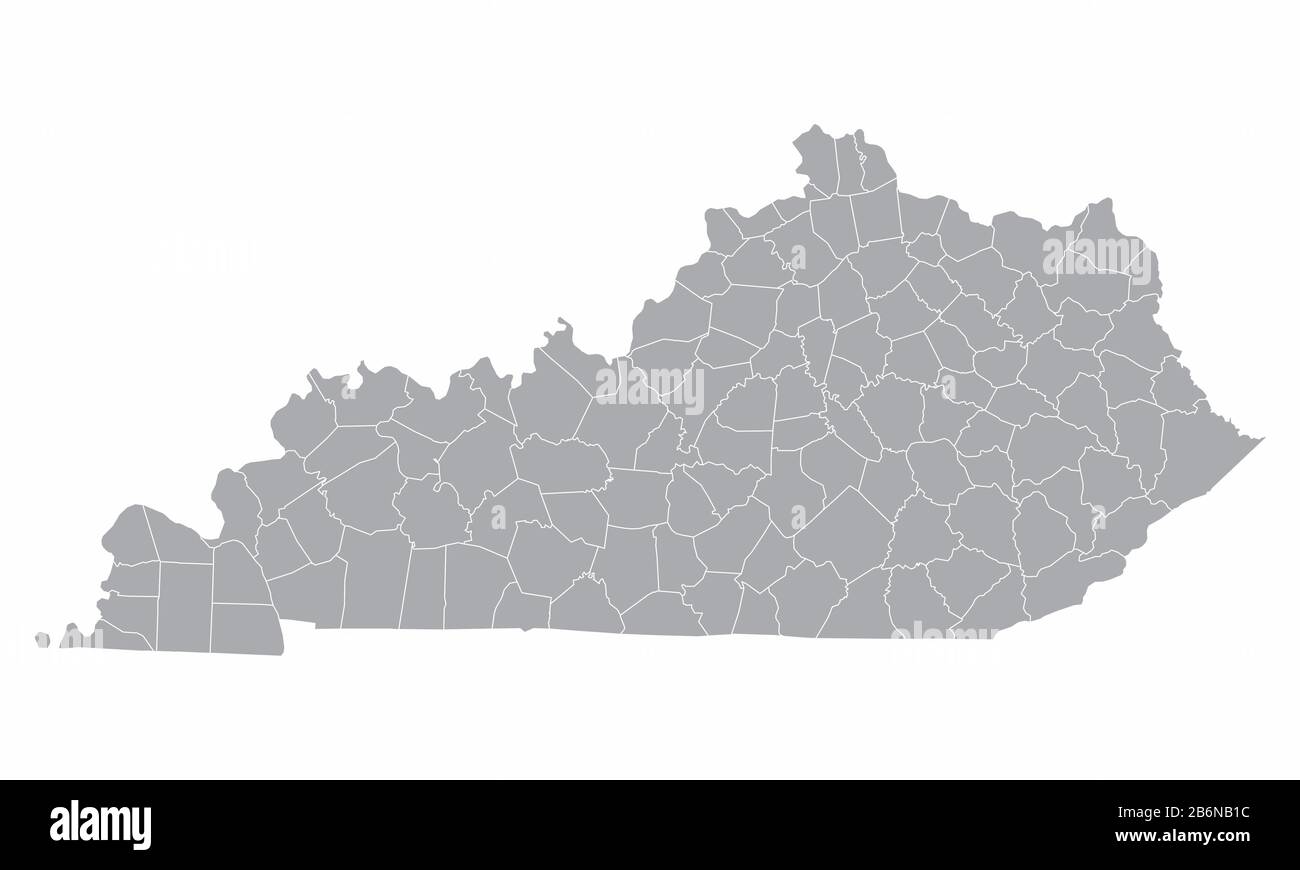 Mappa Delle Contee Dello Stato Del Kentucky Illustrazione Vettoriale