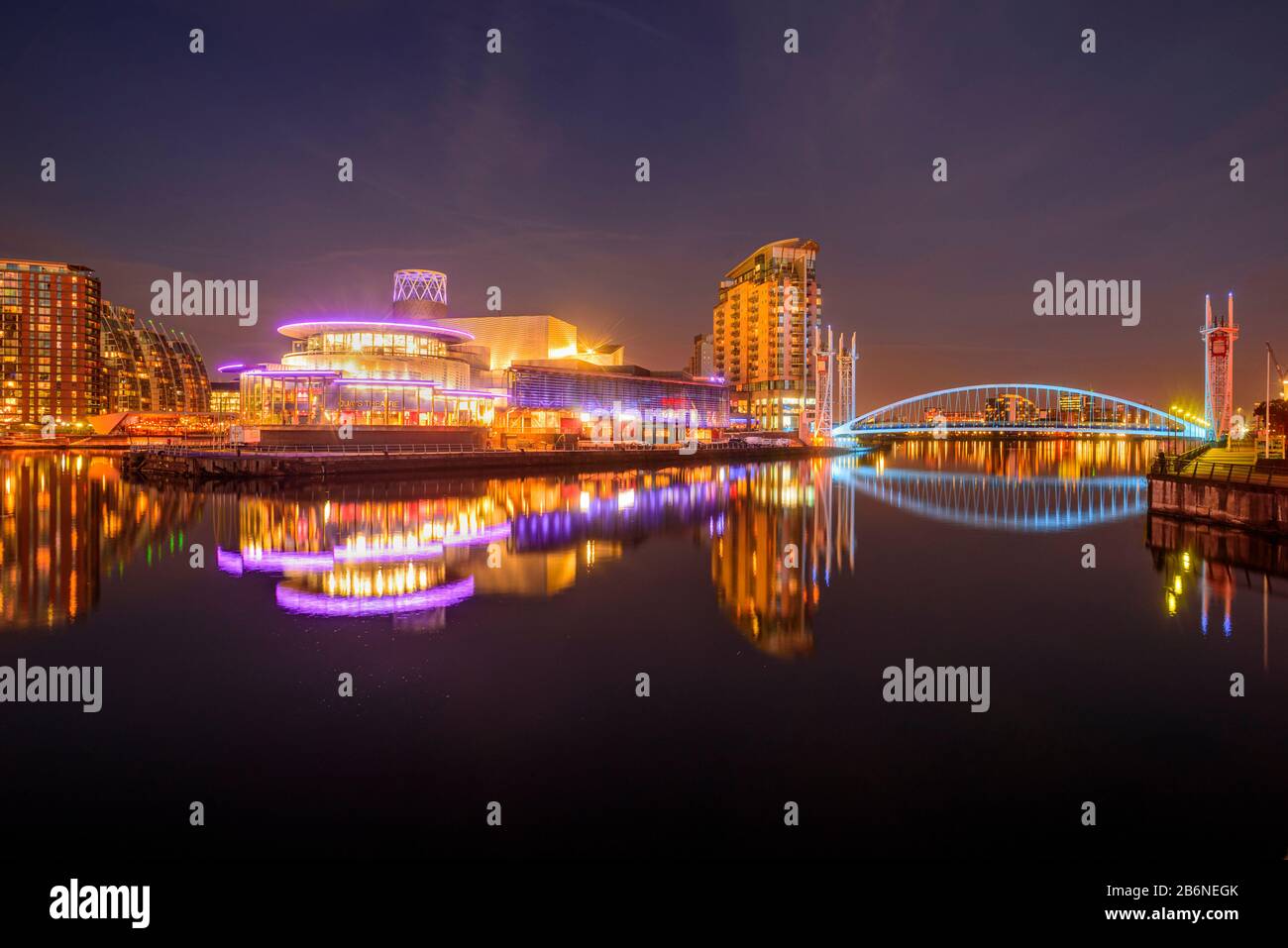 Lowry Bridge E Lowry, Salford Quays, Greater Manchester Foto Stock