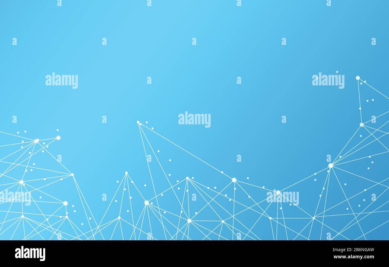 Moderna rete astratta scienza connessione tecnologia internet e grafica design. Su hi tech futuro blu rete di sfondo. Per template, web design Illustrazione Vettoriale