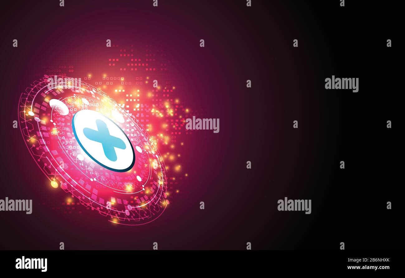 La scienza astratta della salute consiste in salute più tecnologia digitale concetto di moderna tecnologia medica, Trattamento, medicina su hi tech futuro sfondo blu Illustrazione Vettoriale