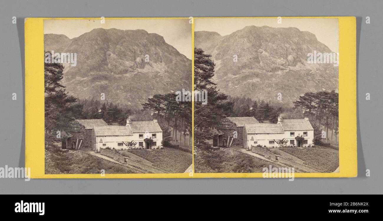 Gebouw te Coniston, met op de achtergrond een berg Ewedale Crag-Coniston (titel op Object) costruzione a Coniston, sullo sfondo un bergmatrimonio Crag-Coniston (title Object) Tipo Di Proprietà: Immagine stereo numero articolo: RP-F F04847 Iscrizioni / marchi: Numero, vero, stampato: 'No. 560 A.'naam, vero, stampato: 'Registrato. GW Wilson, fotografo, Aberdeen.' fabbricante : fotografo George Washington Wilson (elenco proprietà) Fabbricazione Di Posti: Coniston Dating: CA. 1850 - ca. 1880 caratteristiche Fisiche: Materiali di stampa albumen: Carta di cartone Tecnica: Dimensioni di stampa albumen: Supporto secondario: Foto Stock