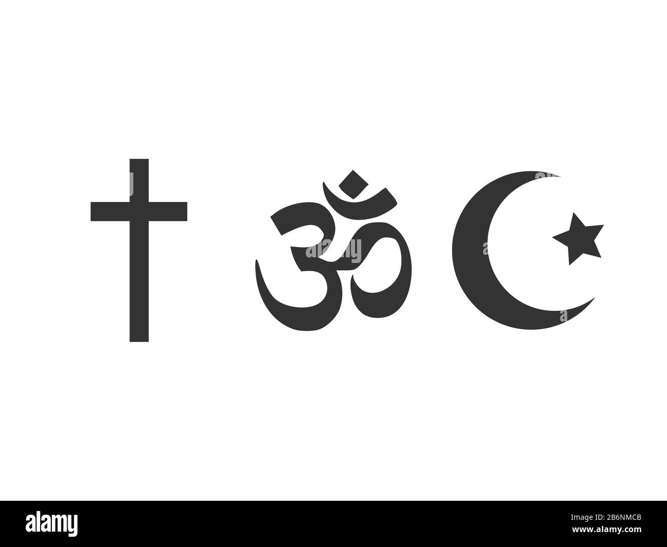 Set di icone simboli religiosi. Illustrazione vettoriale, design piatto. Illustrazione Vettoriale