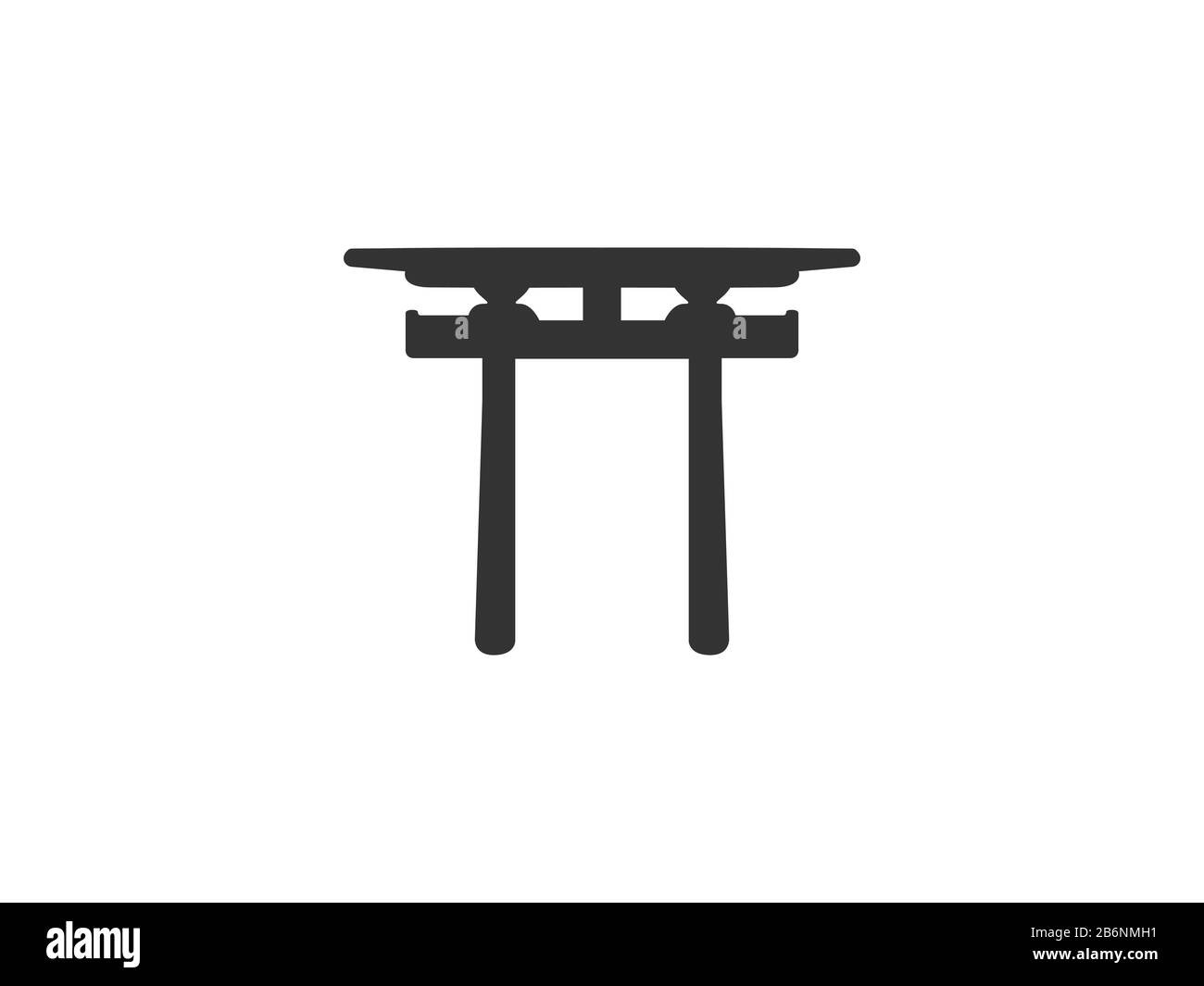 Giapponese, shinto, icona torii. Illustrazione vettoriale, design piatto. Illustrazione Vettoriale