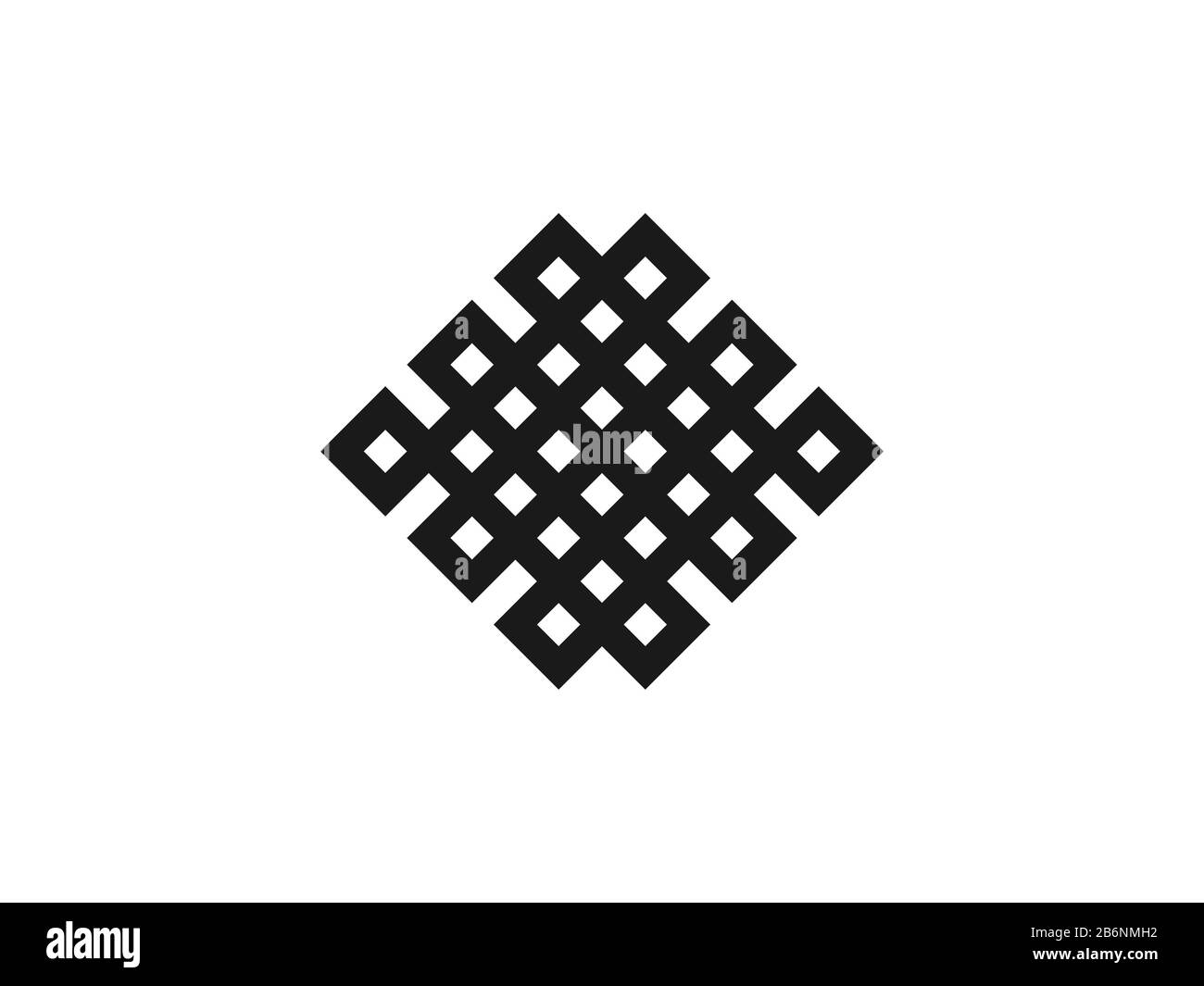 Nodo senza fine, icona del simbolismo. Illustrazione vettoriale, design piatto. Illustrazione Vettoriale