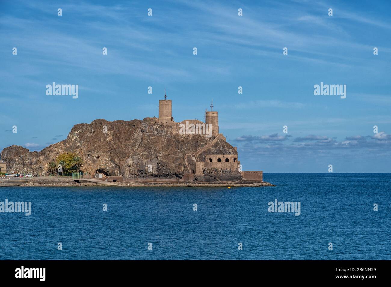 Fortezza sulla costa di Muscat in Oman Foto Stock