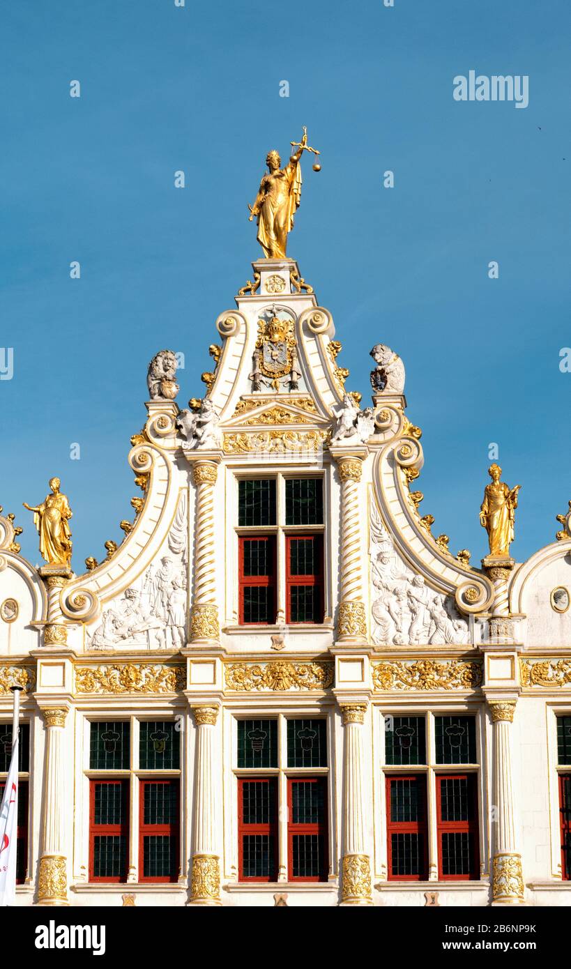 Stadhuis - City Hall in Bruges / Brugge, Belgio. Foto Stock