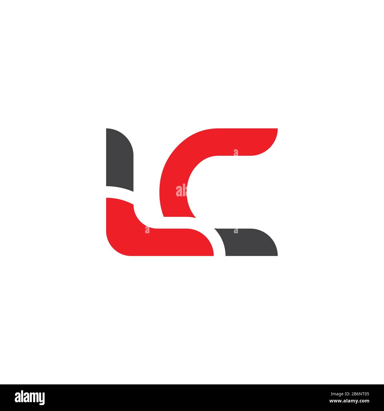 Modello vettore di disegno di marchio commerciale di lettera di LC iniziale. Lettera astratta logo LC Design Illustrazione Vettoriale