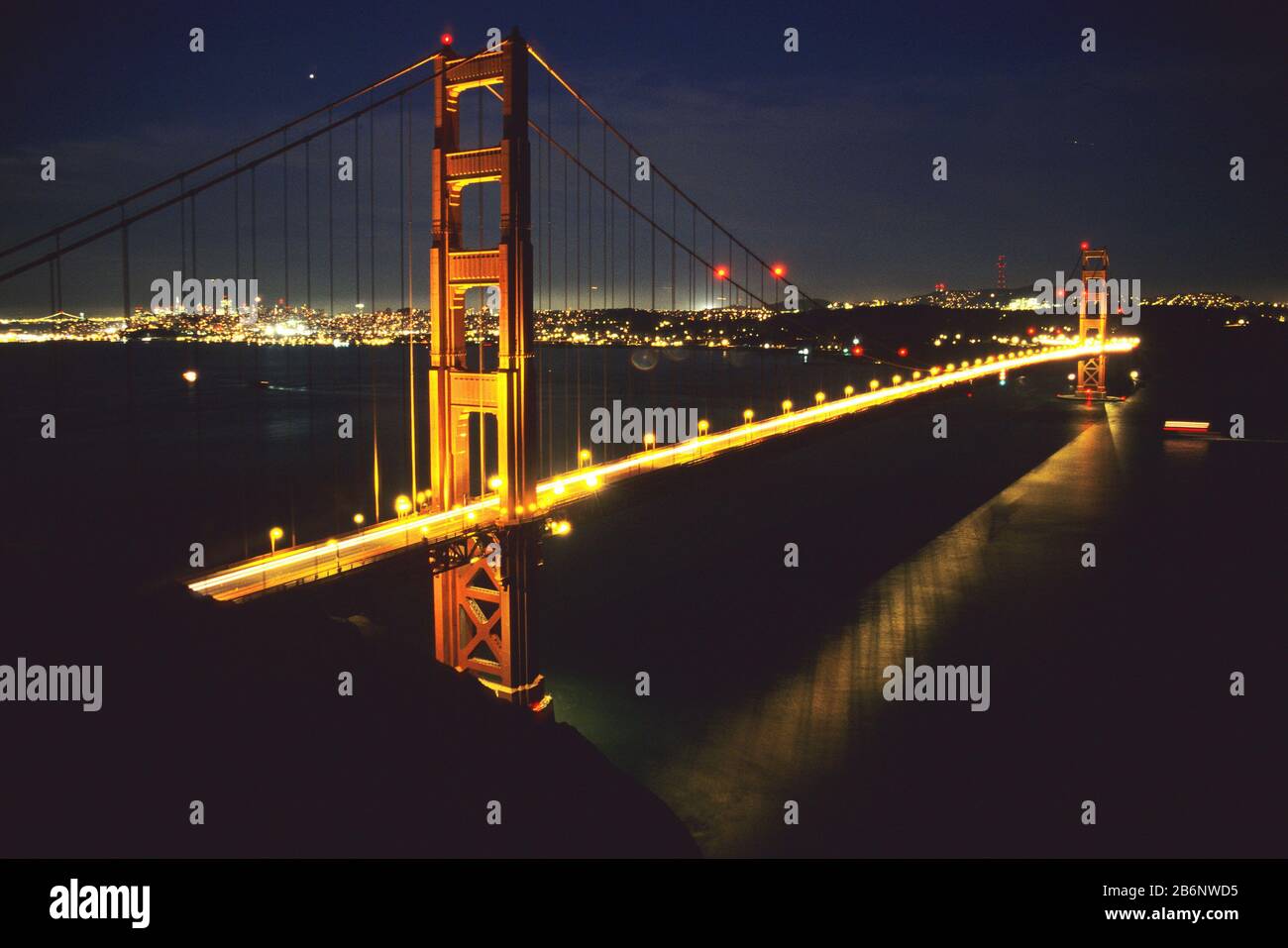 Stati Uniti d'America - Kalifornien - San Franzisco - Golden Gate Bridge - Nachtaufnahme Foto Stock