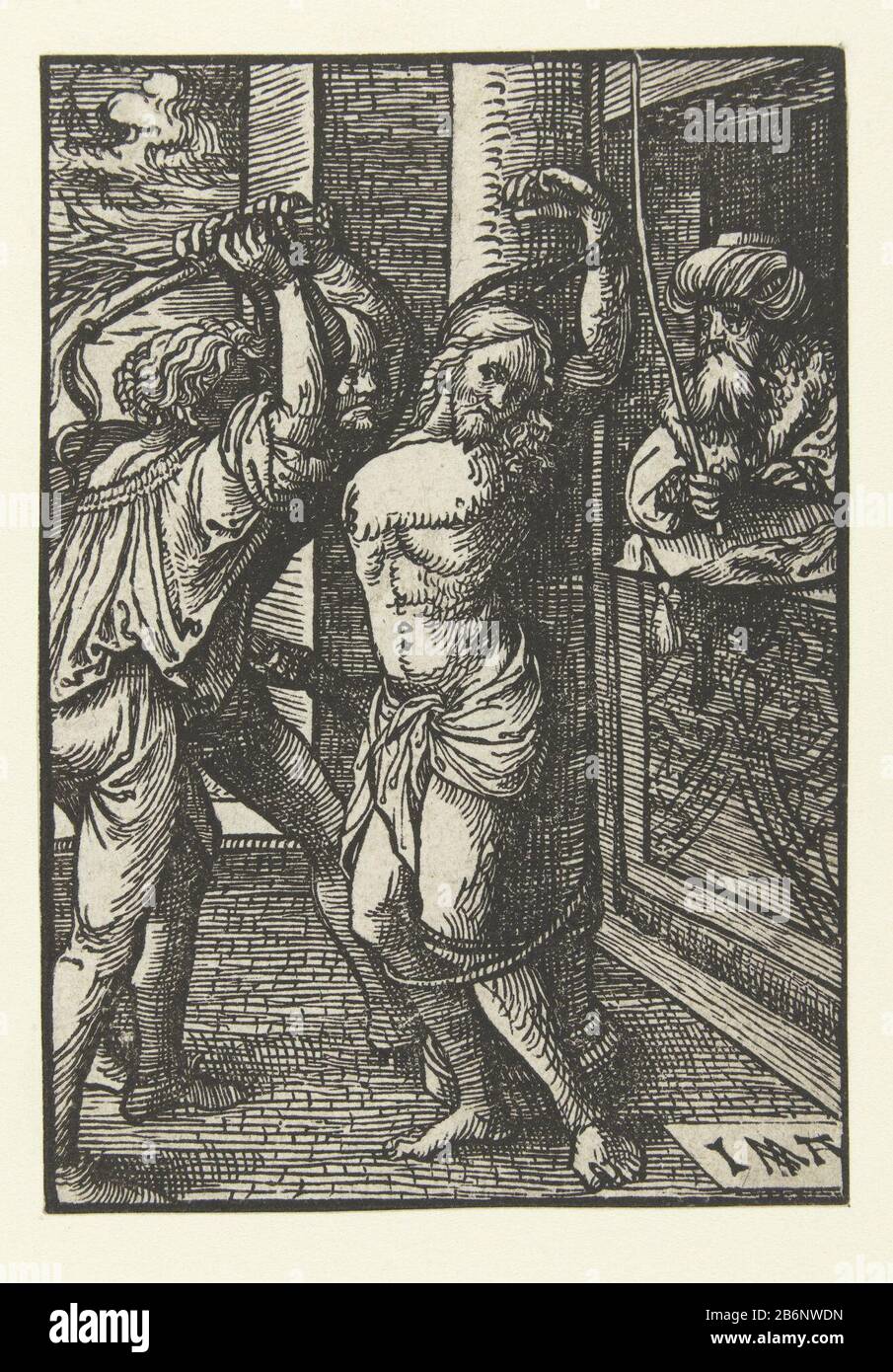 Geseling van Christus De Kleine Passie (seriettel) Di 66 stampe . Prova, nessun testo vero. Produttore : stampatore Jacob Cornelisz. Di Oostsanen (elencato sull'oggetto) Luogo fabbricazione: Paesi Bassi Data: 1520 - 1521 caratteristiche Fisiche: Legno materiale: Carta Tecnica: Legno dimensioni: Foglio: H 110 mm × W 76 mmToelichtingNiet datati, a differenza di qualsiasi cosa in Hollstein staat. Oggetto: Flagellazione da parte dei soldati, Christchurch Di Solito legato ad una colonna (Matteo 27:26; Marco 15:15; Giovanni 19:1) Foto Stock Geseling van Christus De Kleine Passie (seriettel) Di 66 stampe . Prova, nessun testo vero. Produttore : stampatore Jacob Cornelisz. Di Oostsanen (elencato sull'oggetto) Luogo fabbricazione: Paesi Bassi Data: 1520 - 1521 caratteristiche Fisiche: Legno materiale: Carta Tecnica: Legno dimensioni: Foglio: H 110 mm × W 76 mmToelichtingNiet datati, a differenza di qualsiasi cosa in Hollstein staat. Oggetto: Flagellazione da parte dei soldati, Christchurch Di Solito legato ad una colonna (Matteo 27:26; Marco 15:15; Giovanni 19:1) Foto Stock