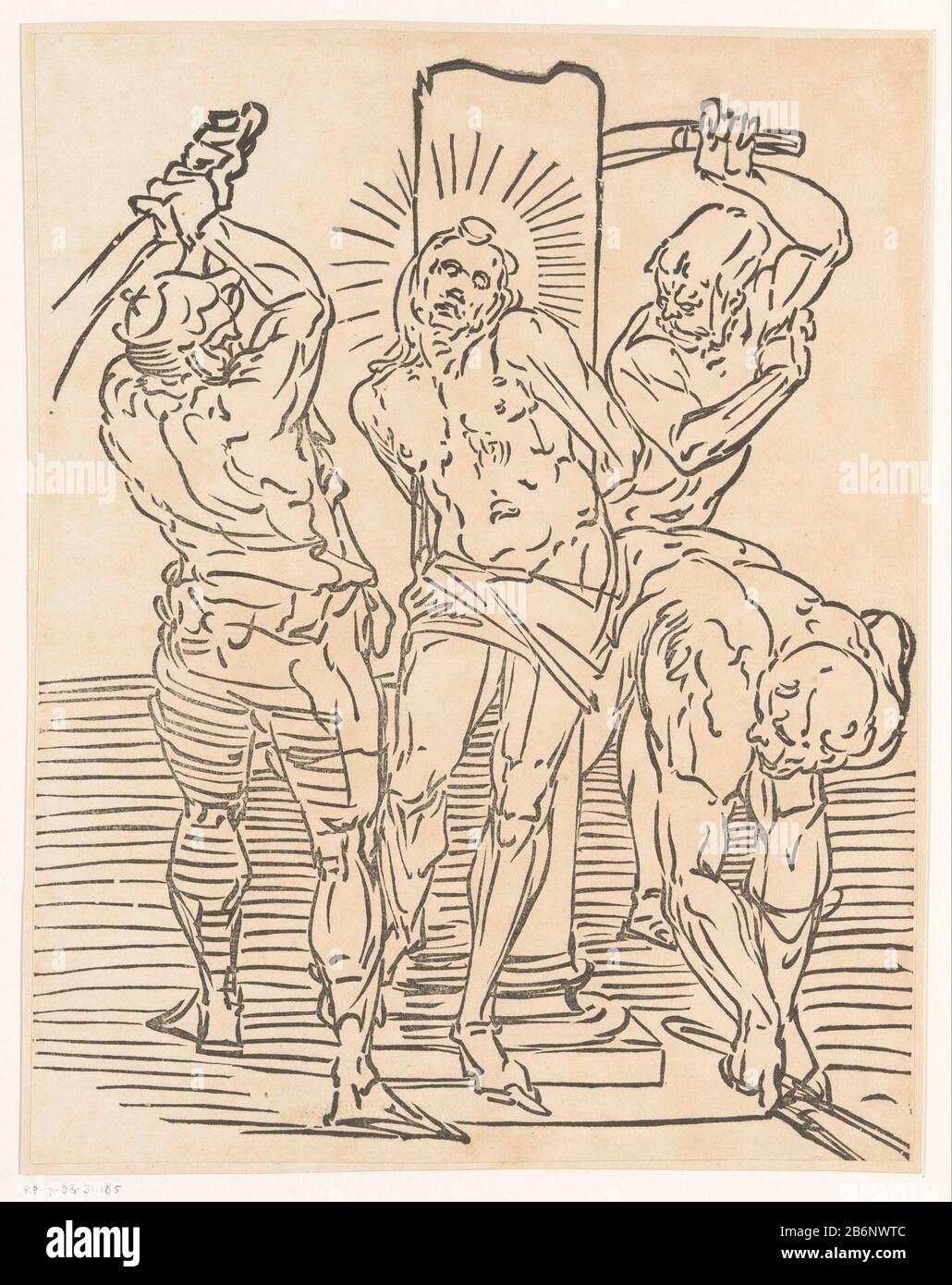 Geseling Il legato ad un pilastro Cristo da soldati gegeseld. Produttore : stampatore: Monogramma GGN (attribuito a) stampatore Luca Cambiaso (attribuito a) progettato da Luca Cambiaso (attribuito a) Luogo di produzione: Italia Data: 1537 - 1585 Materiale: Carta Tecnica: Legno dimensioni: Foglio: H 320 mm × W 250 mm Oggetto: Flagellazione da soldati, Christchurch Solitamente legato ad una colonna (Matteo 27:26; Marco 15:15; Giovanni 19:1) Foto Stock Geseling Il legato ad un pilastro Cristo da soldati gegeseld. Produttore : stampatore: Monogramma GGN (attribuito a) stampatore Luca Cambiaso (attribuito a) progettato da Luca Cambiaso (attribuito a) Luogo di produzione: Italia Data: 1537 - 1585 Materiale: Carta Tecnica: Legno dimensioni: Foglio: H 320 mm × W 250 mm Oggetto: Flagellazione da soldati, Christchurch Solitamente legato ad una colonna (Matteo 27:26; Marco 15:15; Giovanni 19:1) Foto Stock
