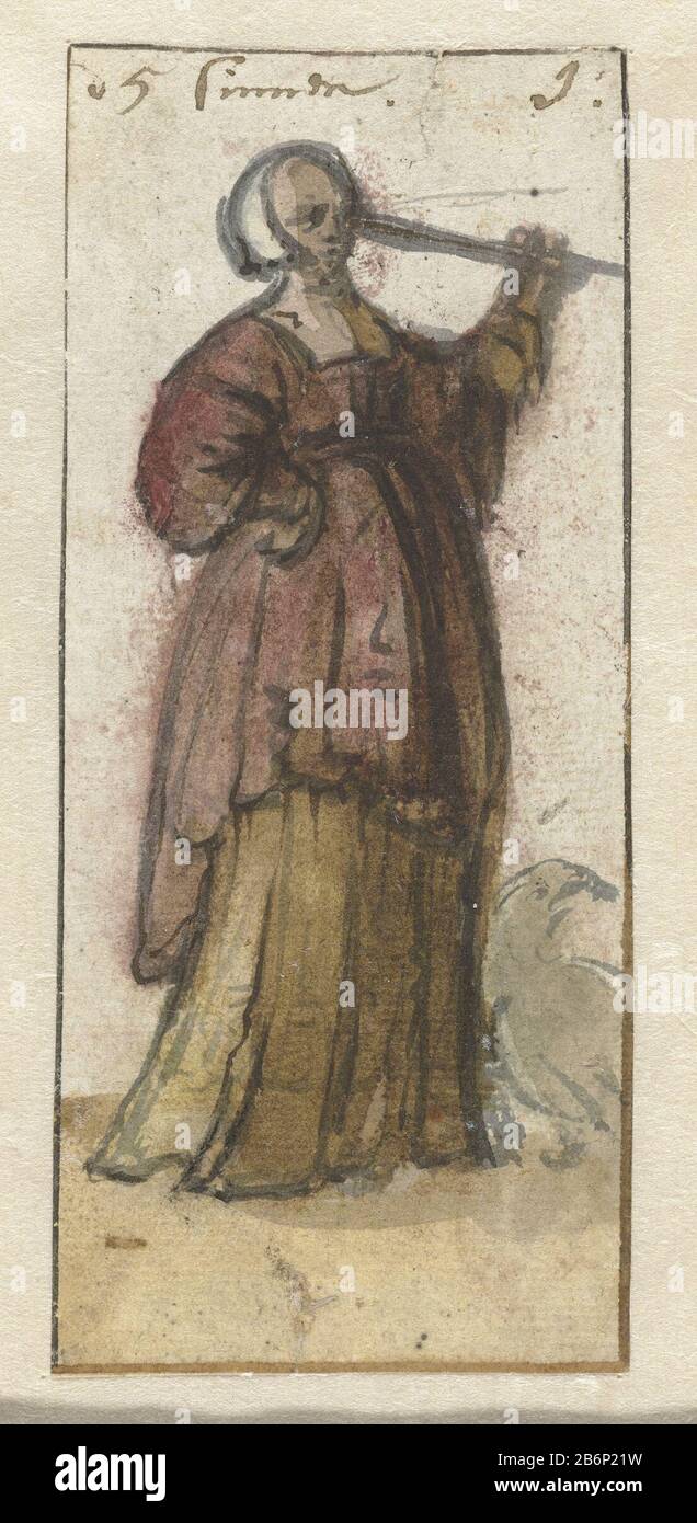 Gezicht De vijf zintuigen (seriettel) GezichtDe Five Senses (titolo della serie) Tipo Di Oggetto: Disegno numero di serie: 1 / 5Objectnummer: RP-T-1886-A-642 Produttore : disegnatore: Anonimo Data: 1600 - 1699 caratteristiche Fisiche: Pennello a colori materiale: Carta Tecnica: Dimensioni spazzola: H 127 mm × W 55 mm Oggetto: Uccelli predatori: eagle adulto donna telescopica vista, guardando (uno dei cinque sensi) Foto Stock