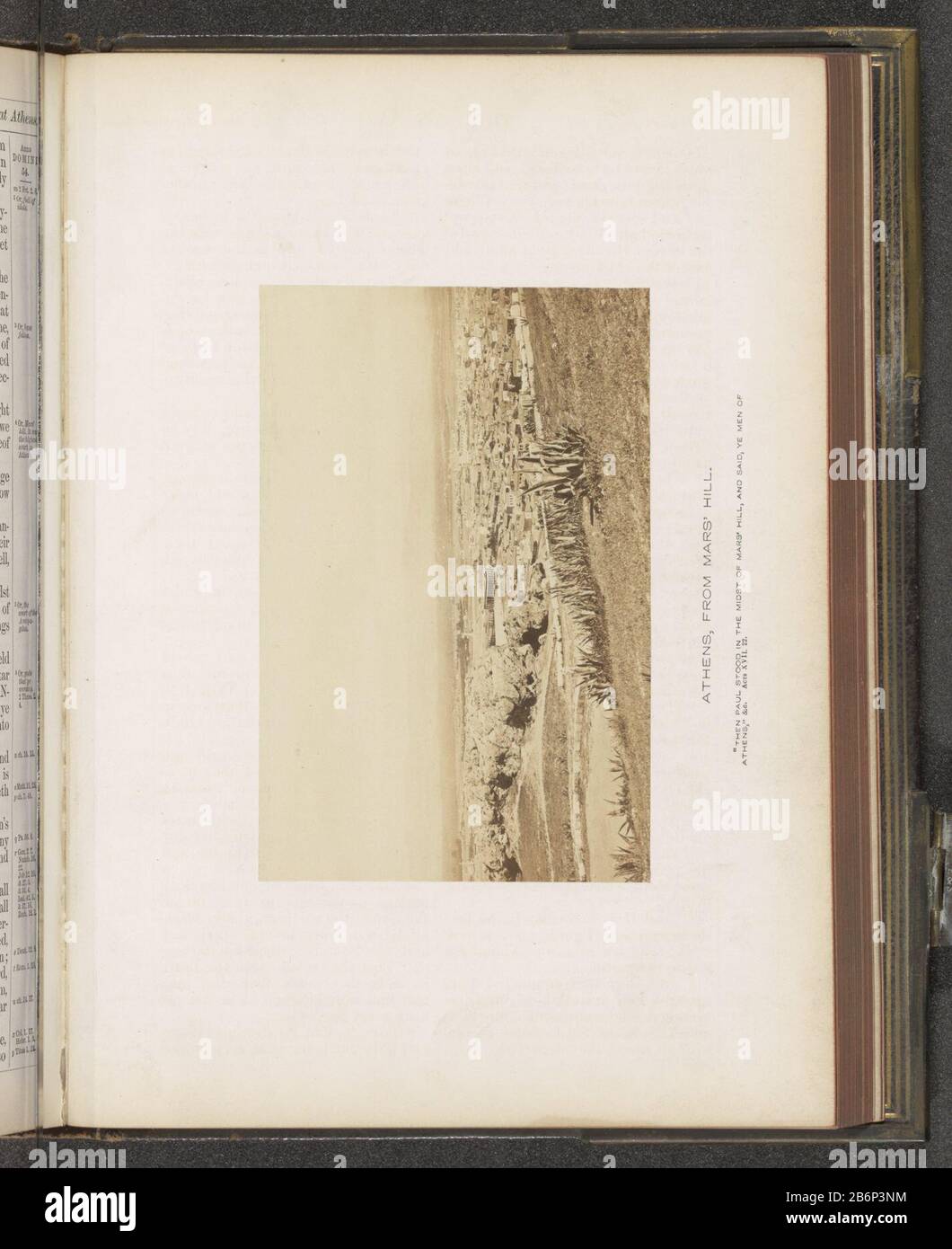 Gezicht op Athene vanaf de Areopaag Athens, from Mars' Hill (titel op Object) View of Athens from the AreopaagAthens, from Mars 'Hill (title Object) Property Type: Photo page Item number: RP-F 2001-7-38-24 Iscrizioni / marchi: Iscrizione, recto, stampato' allora Paolo si fermò In Mezzo alla collina di Marte, E Disse: Voi uomini di Atene, & c. Atti XVII 22.' Produttore : fotografo Francis Frith (possibile) Luogo di produzione: Athens Data: CA. 1850 - ca. 1865 Materiale: Carta Tecnica: Albume dimensioni di stampa: Foto: H 101 mm × W 154 mmToelichtingFoto pagina anteriore 1108. Oggetto: Vista della città in generale; Foto Stock